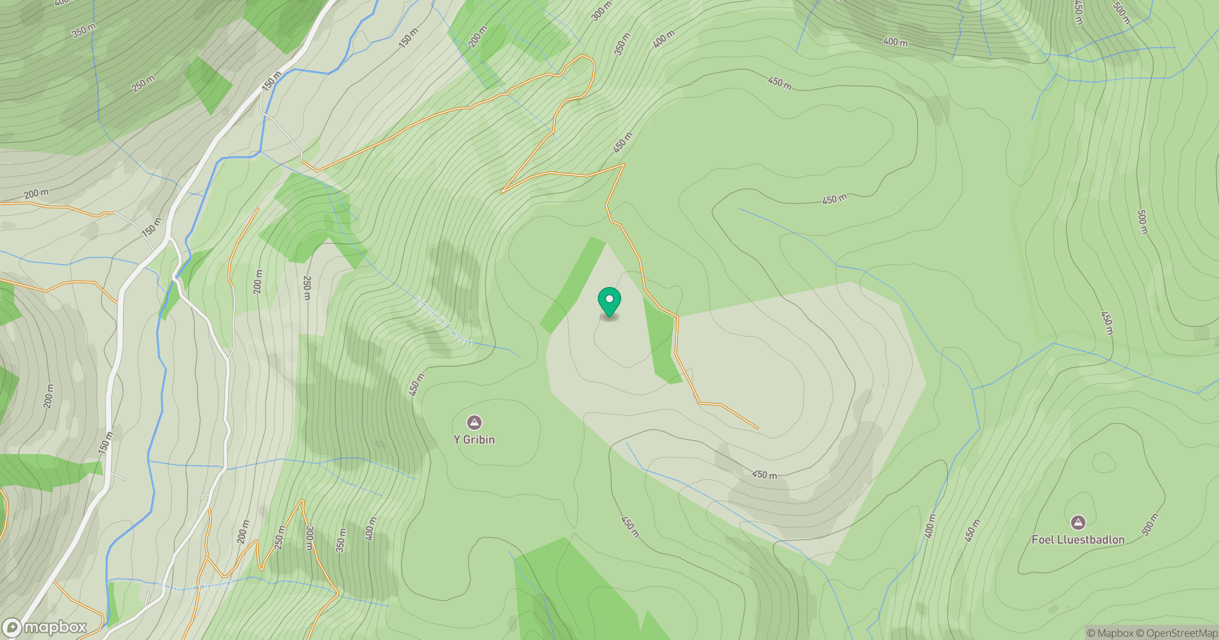 Y Gribin location map