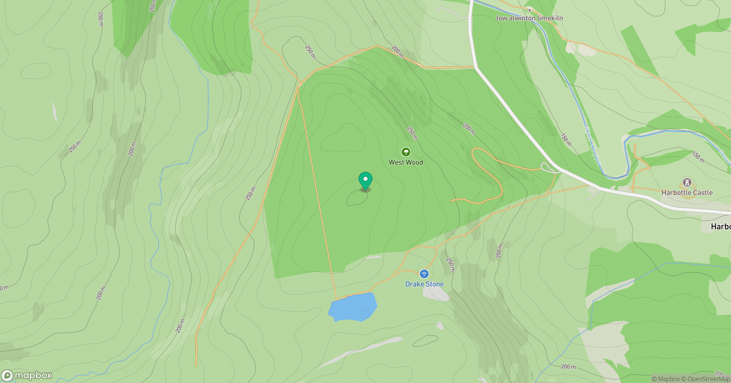 Harbottle Hill location map