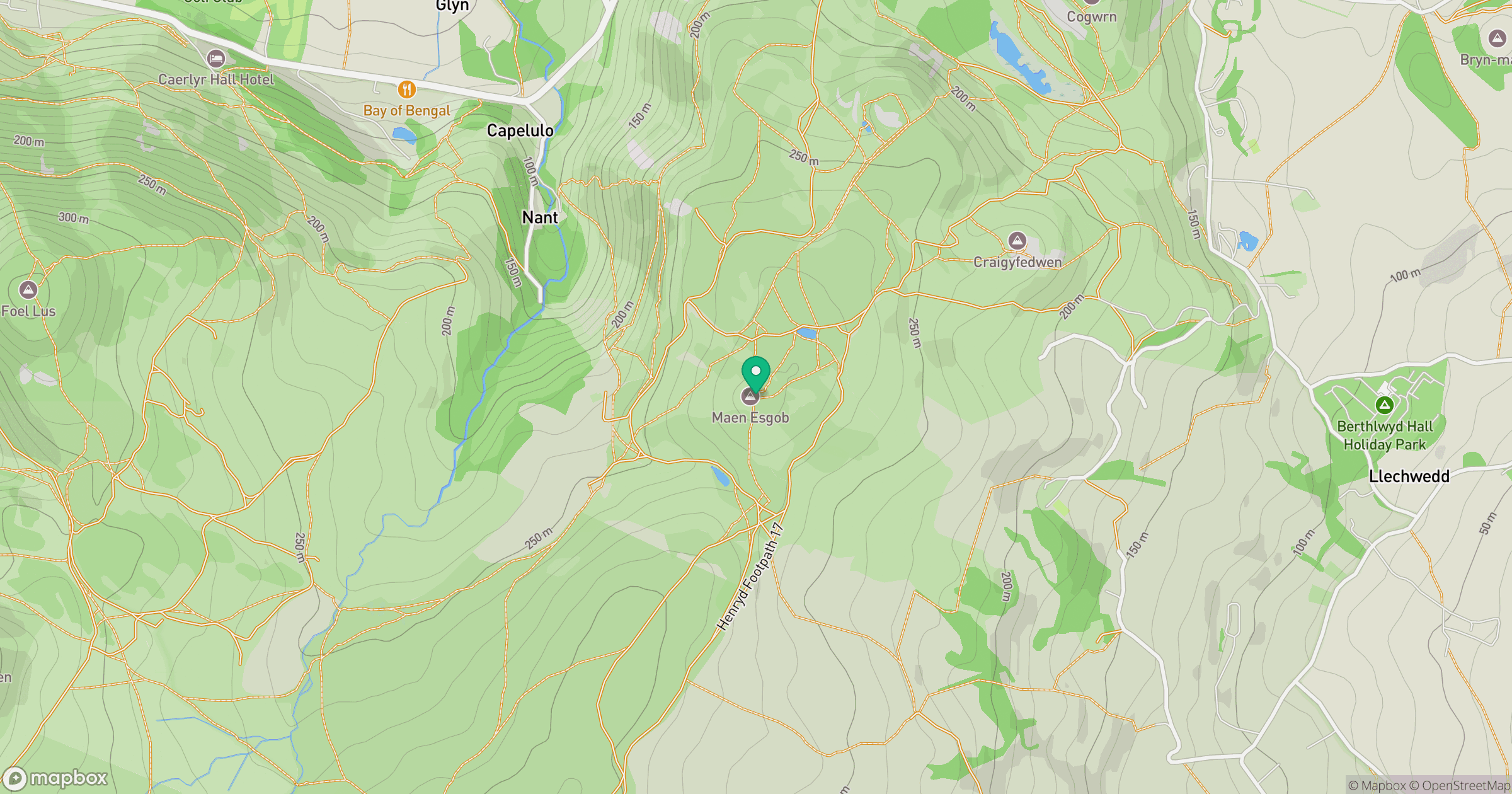 Maen Esgob location map