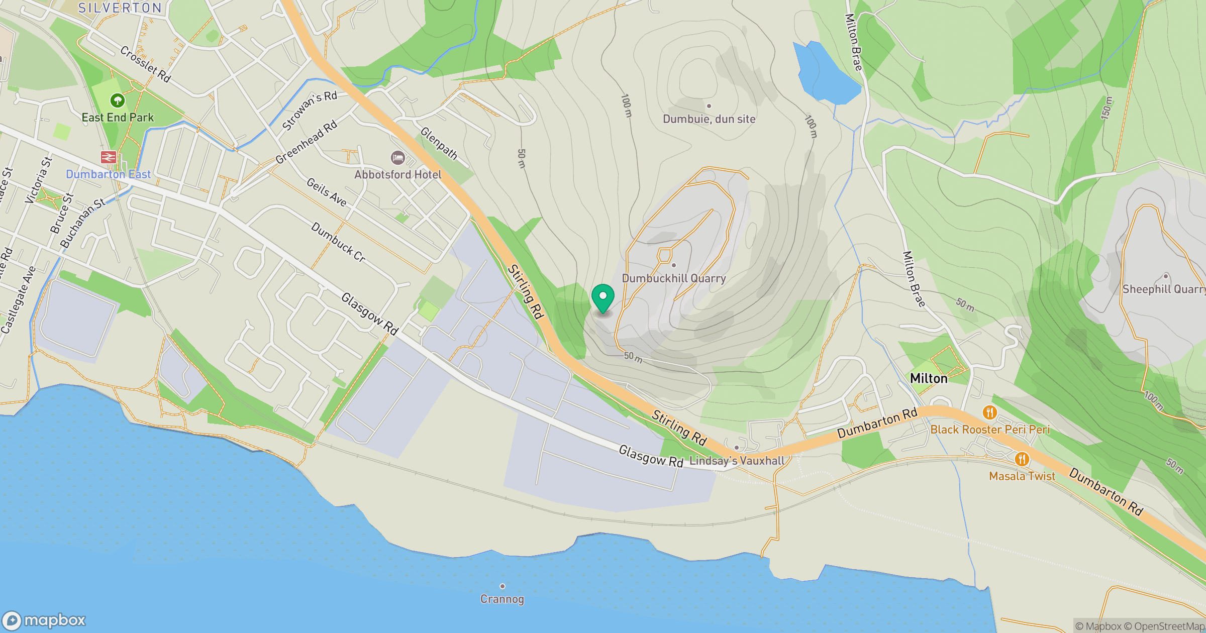 Dumbuck Hill West location map