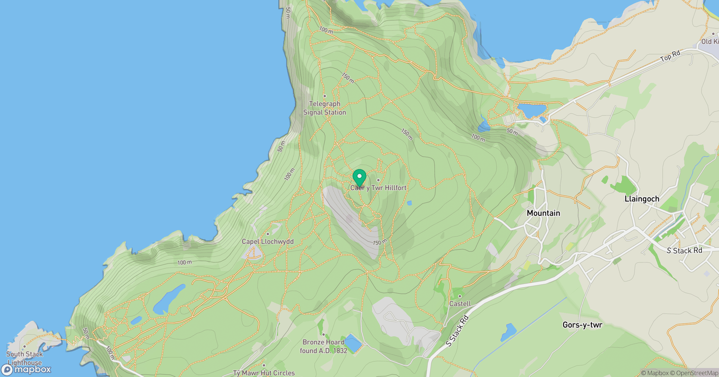Holyhead Mountain [Mynydd Twr] location map