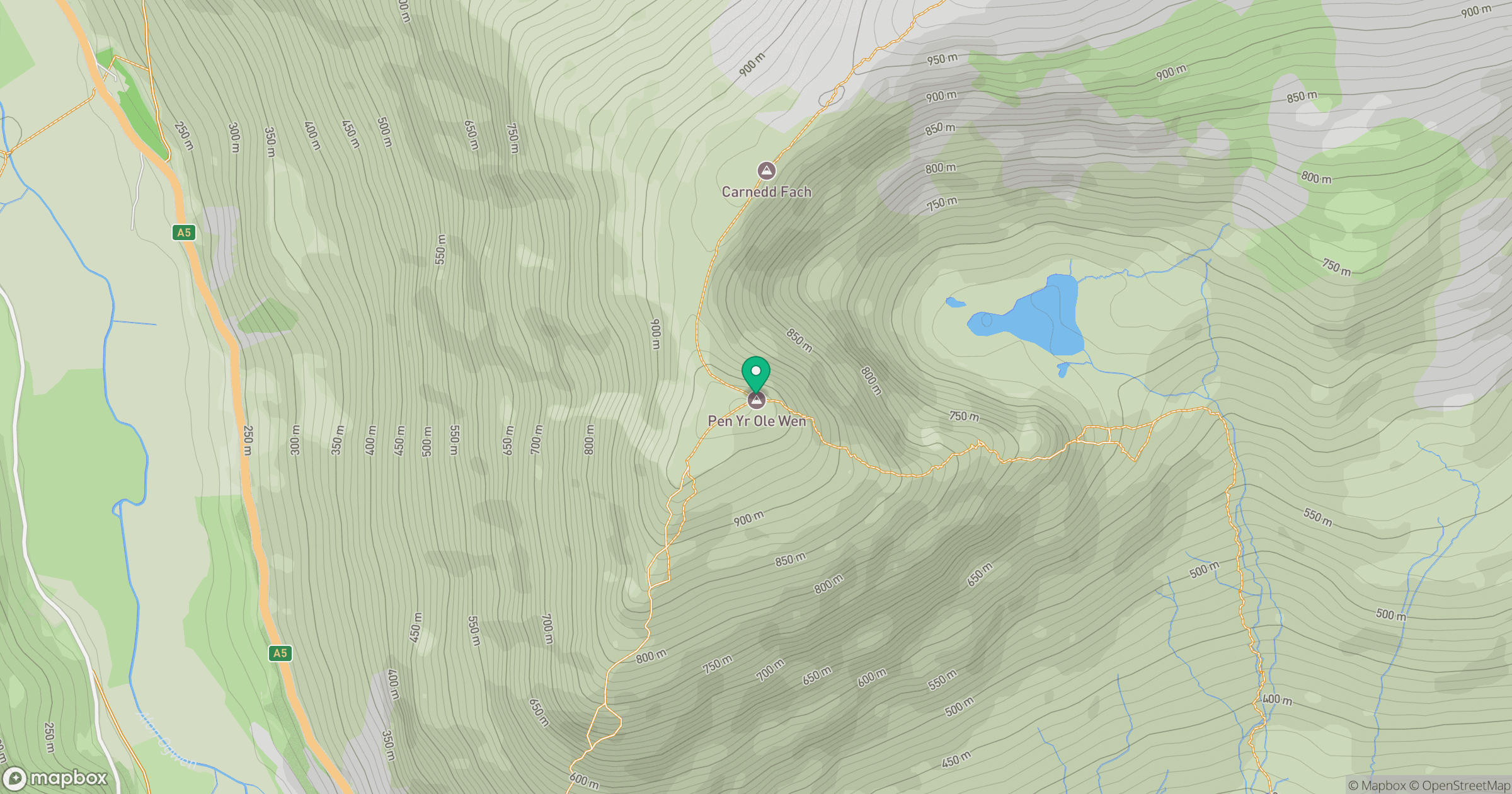 Pen yr Ole Wen location map