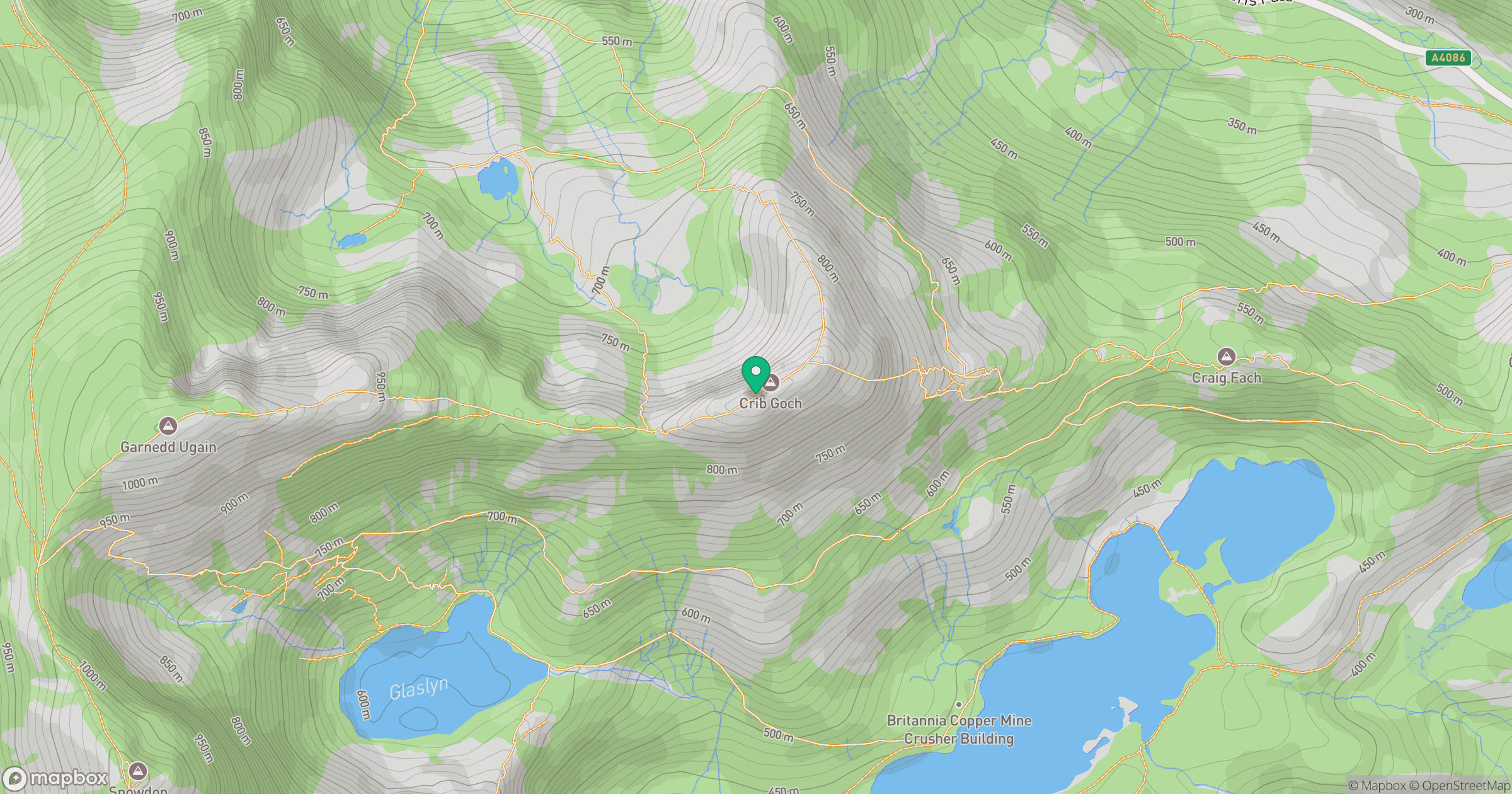 Crib Goch location map