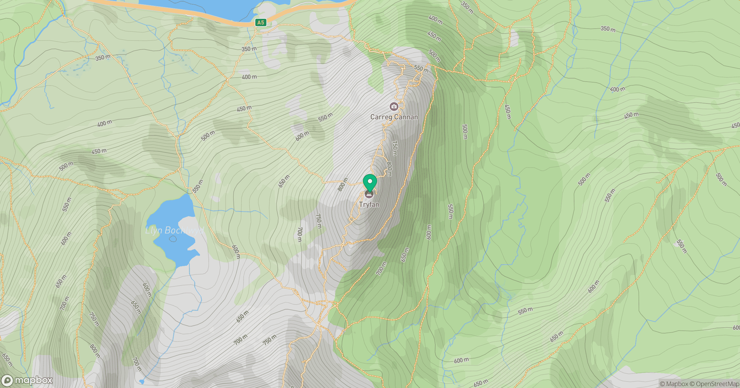 Tryfan location map