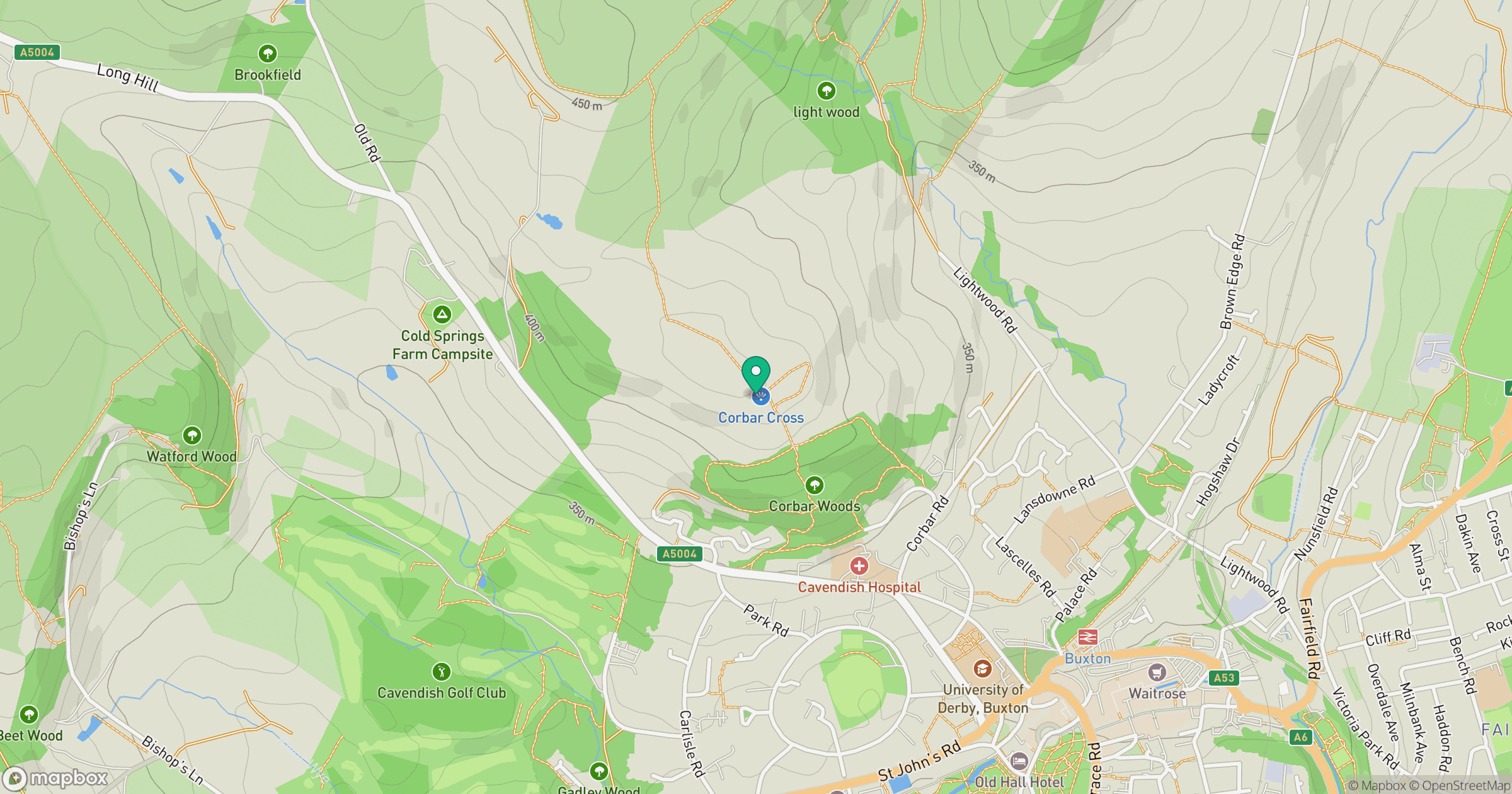 Corbar Hill location map