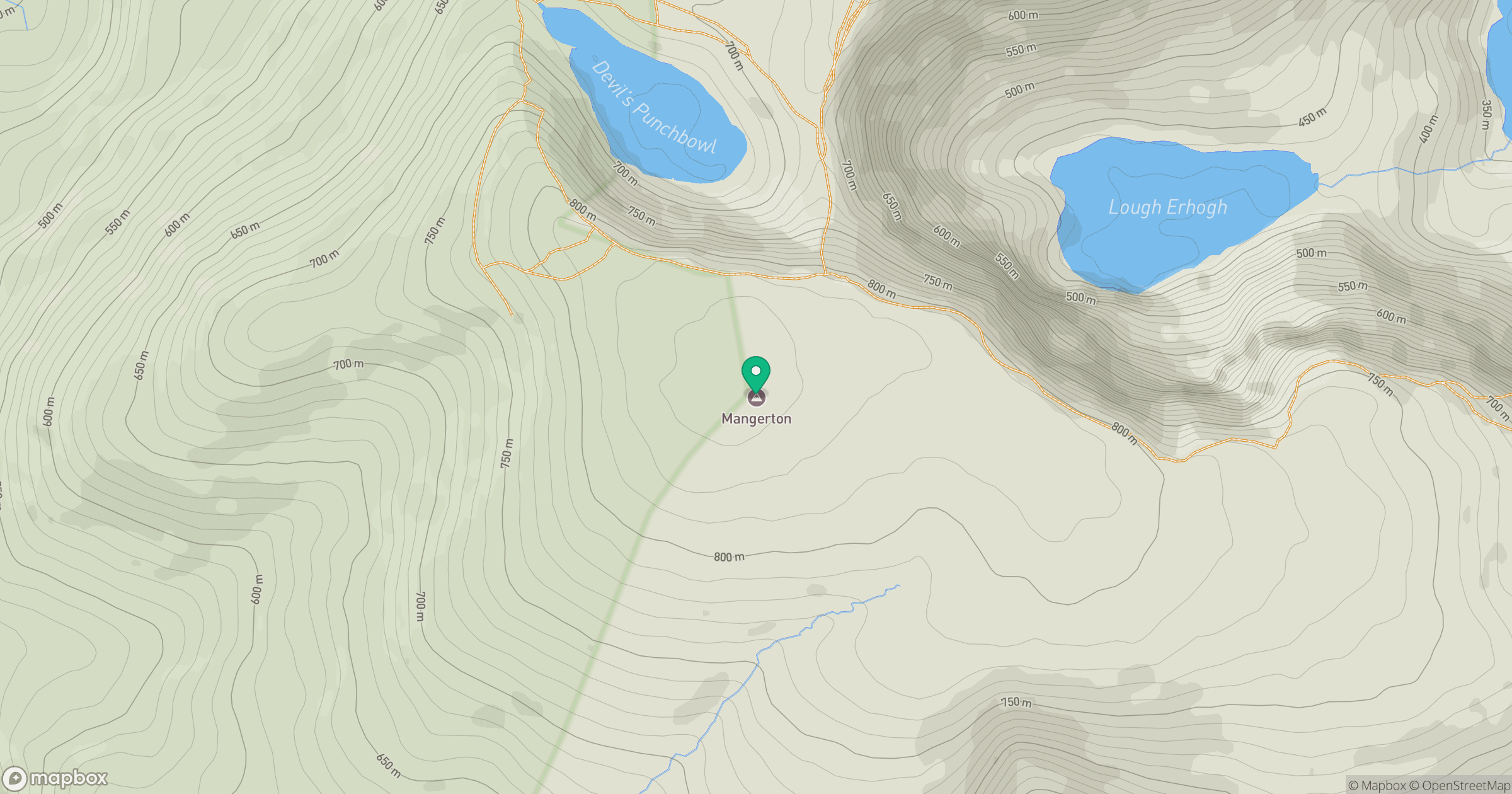 Mangerton Mountain location map