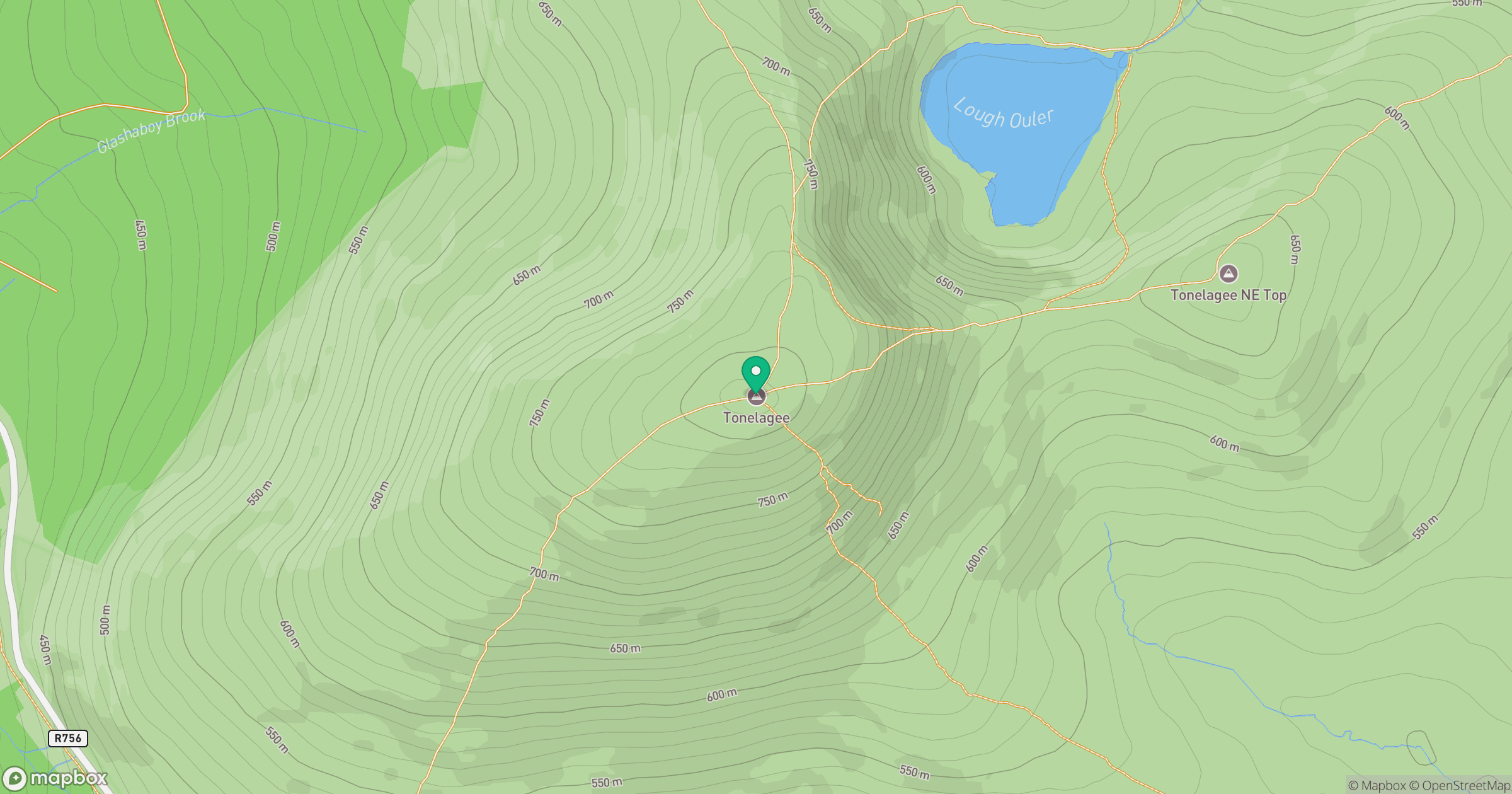 Tonelagee location map