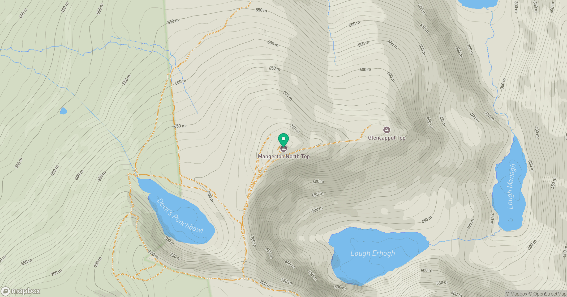Mangerton North Top location map