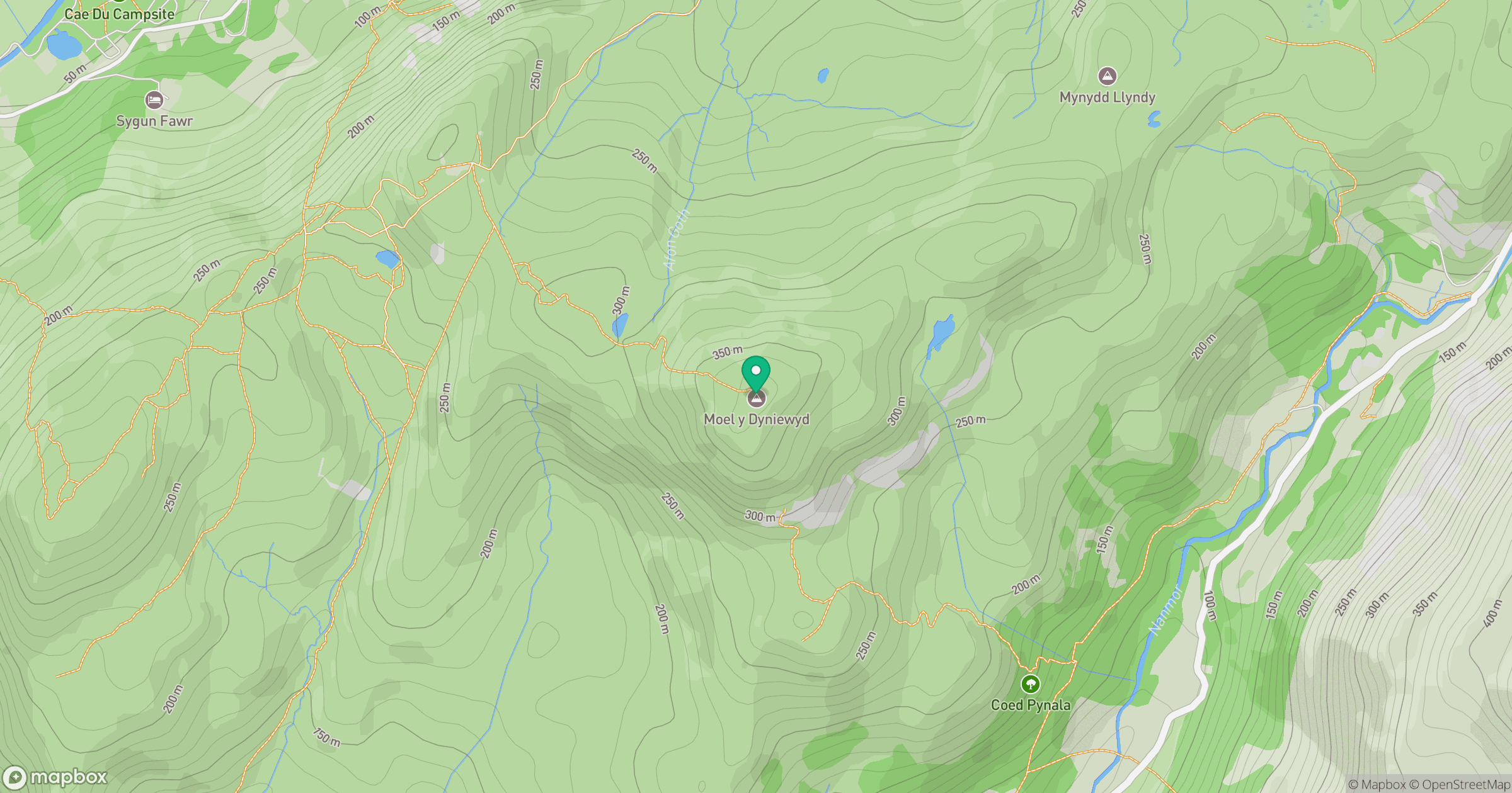Moel y Dyniewyd location map