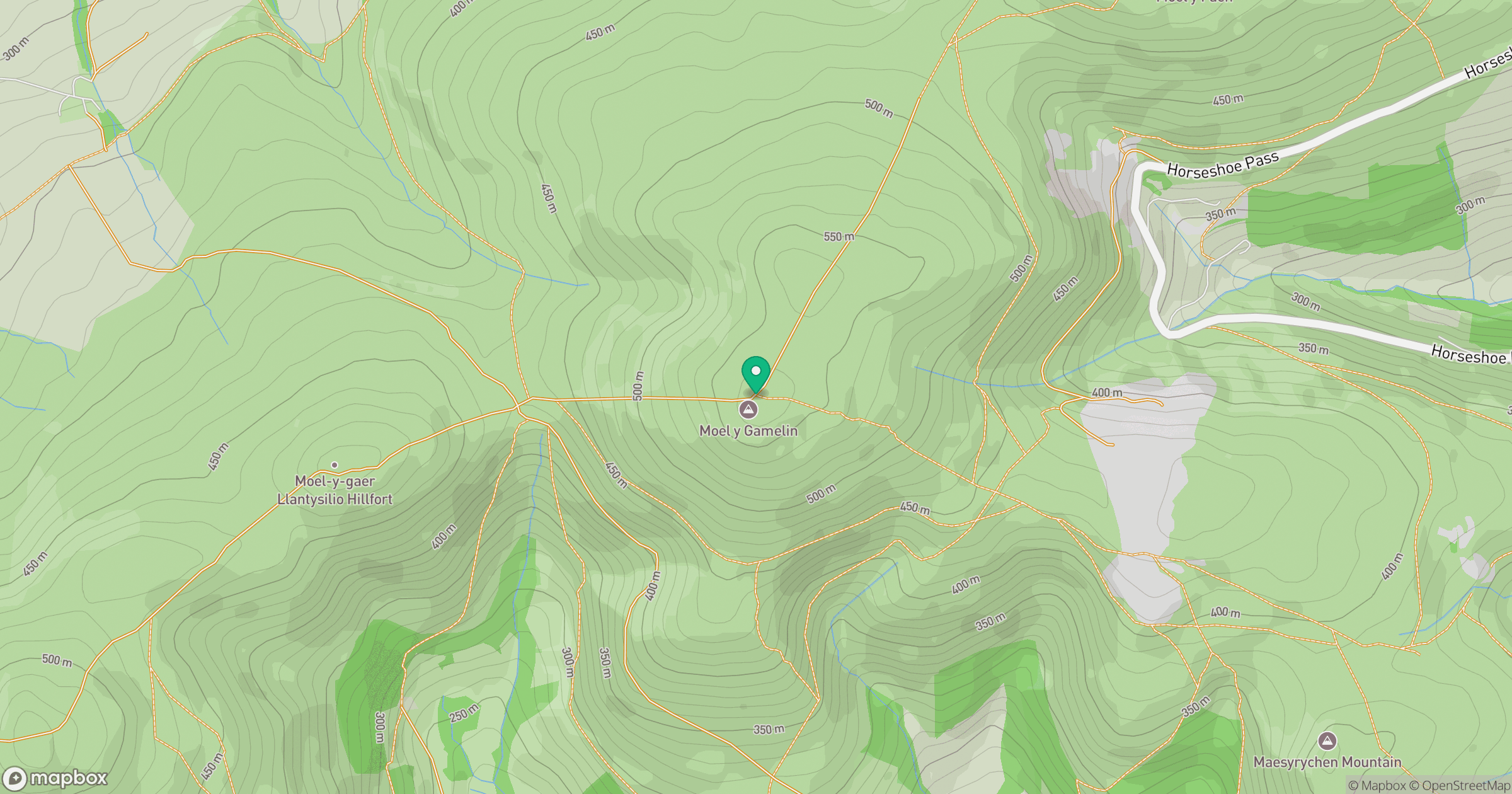 Moel y Gamelin location map