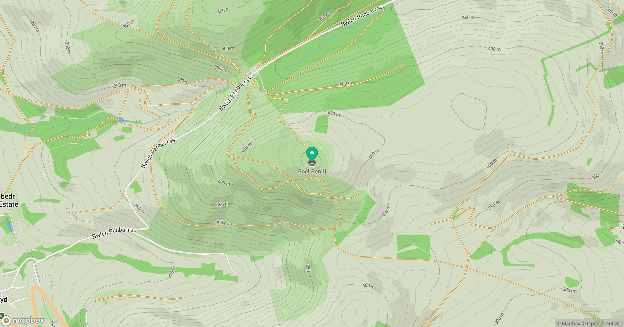 Foel Fenlli location map