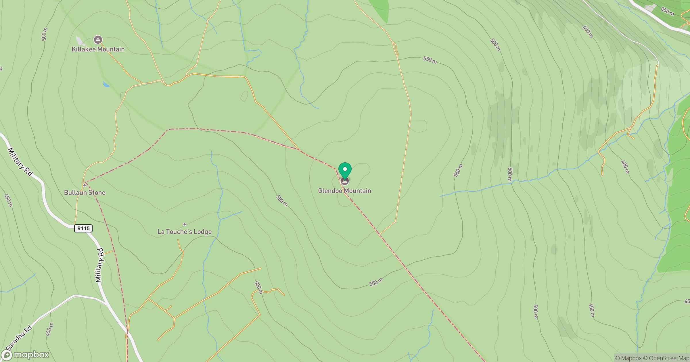 Glendoo Mountain location map