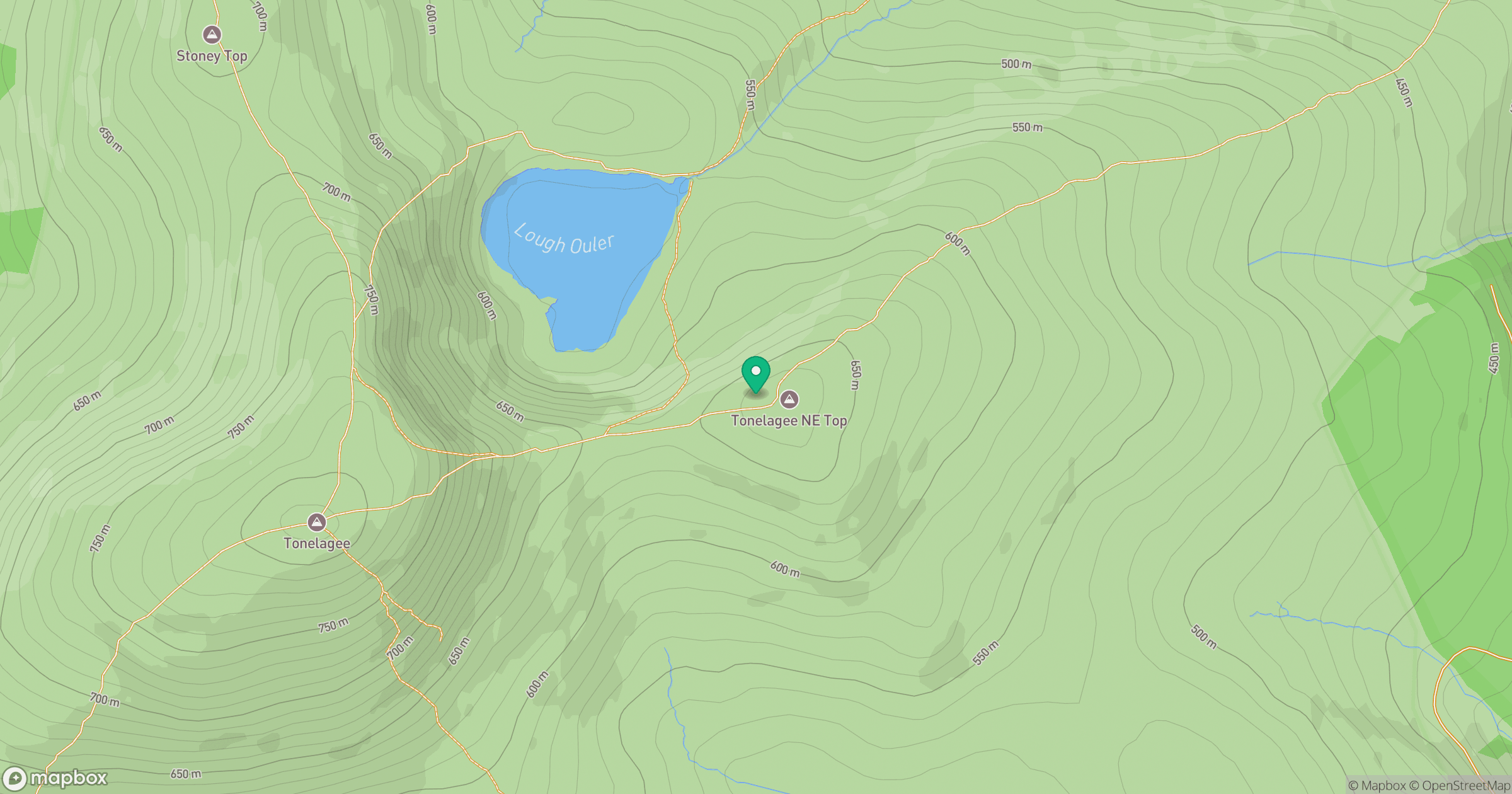 Tonelagee NE Top location map