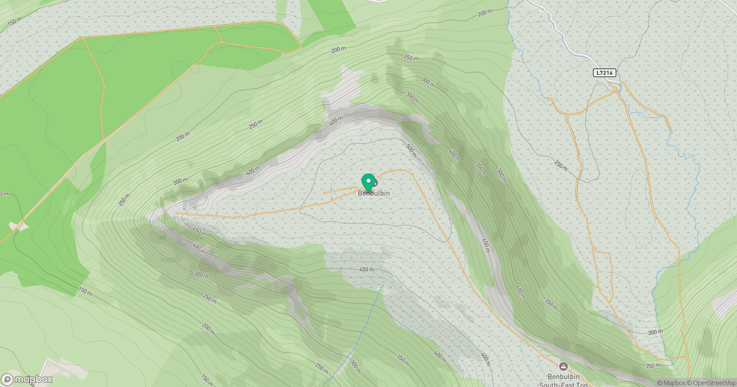Benbulbin [Binn Ghulbain] location map