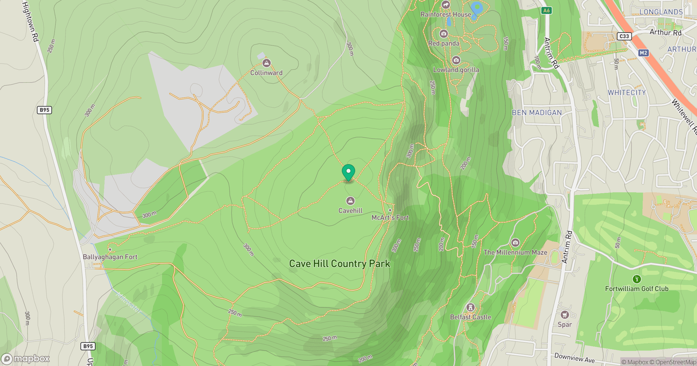 Cave Hill location map