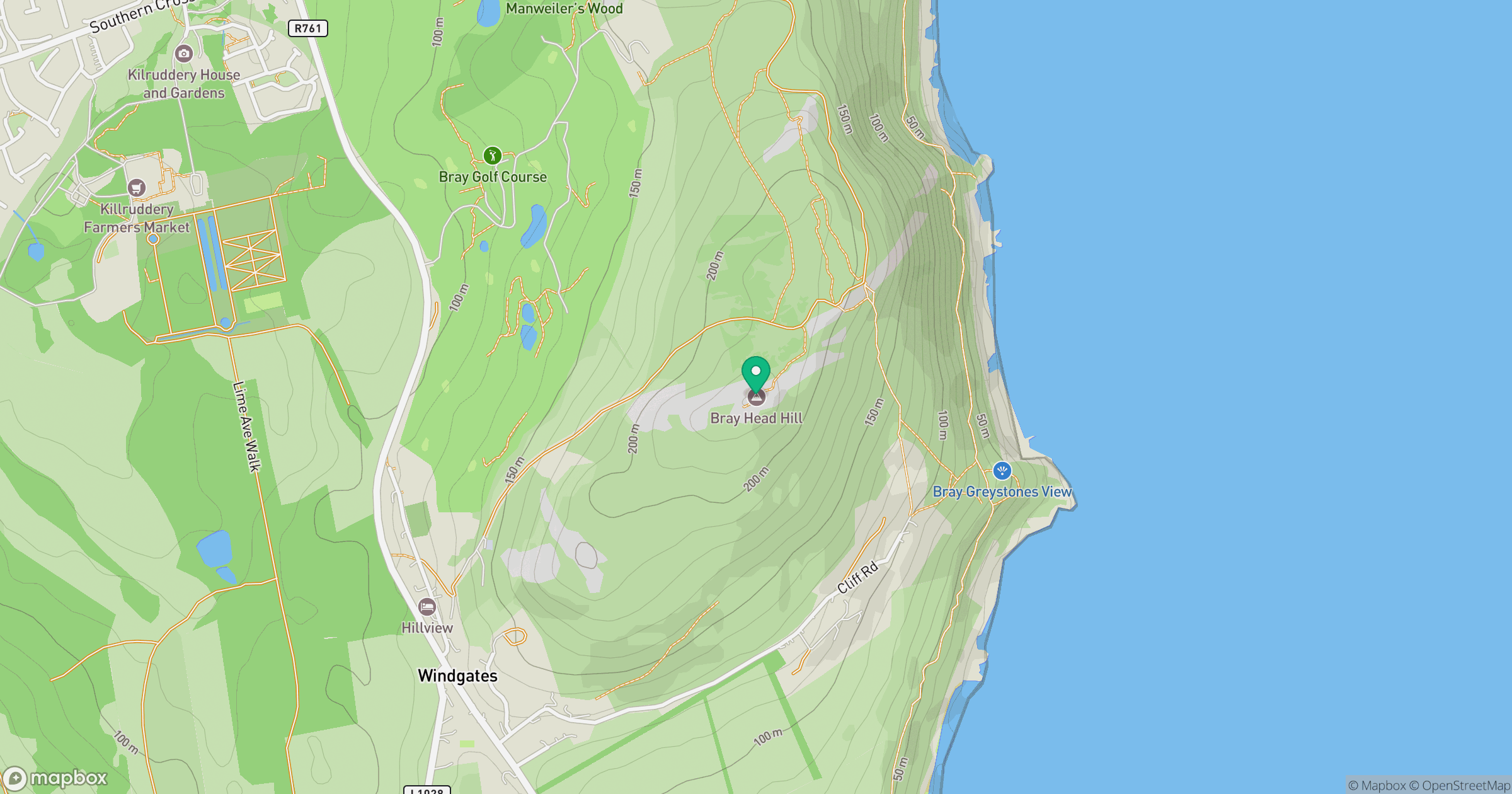 Bray Head Hill location map