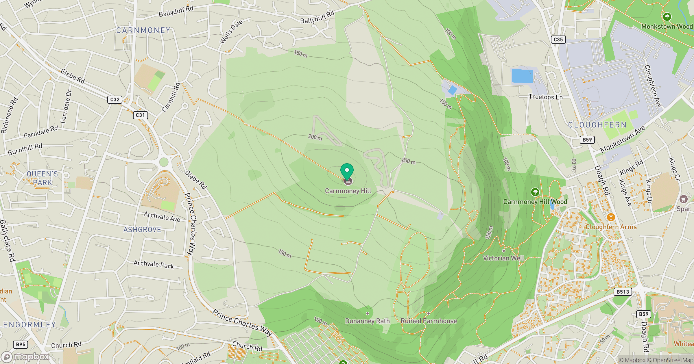 Carnmoney Hill location map