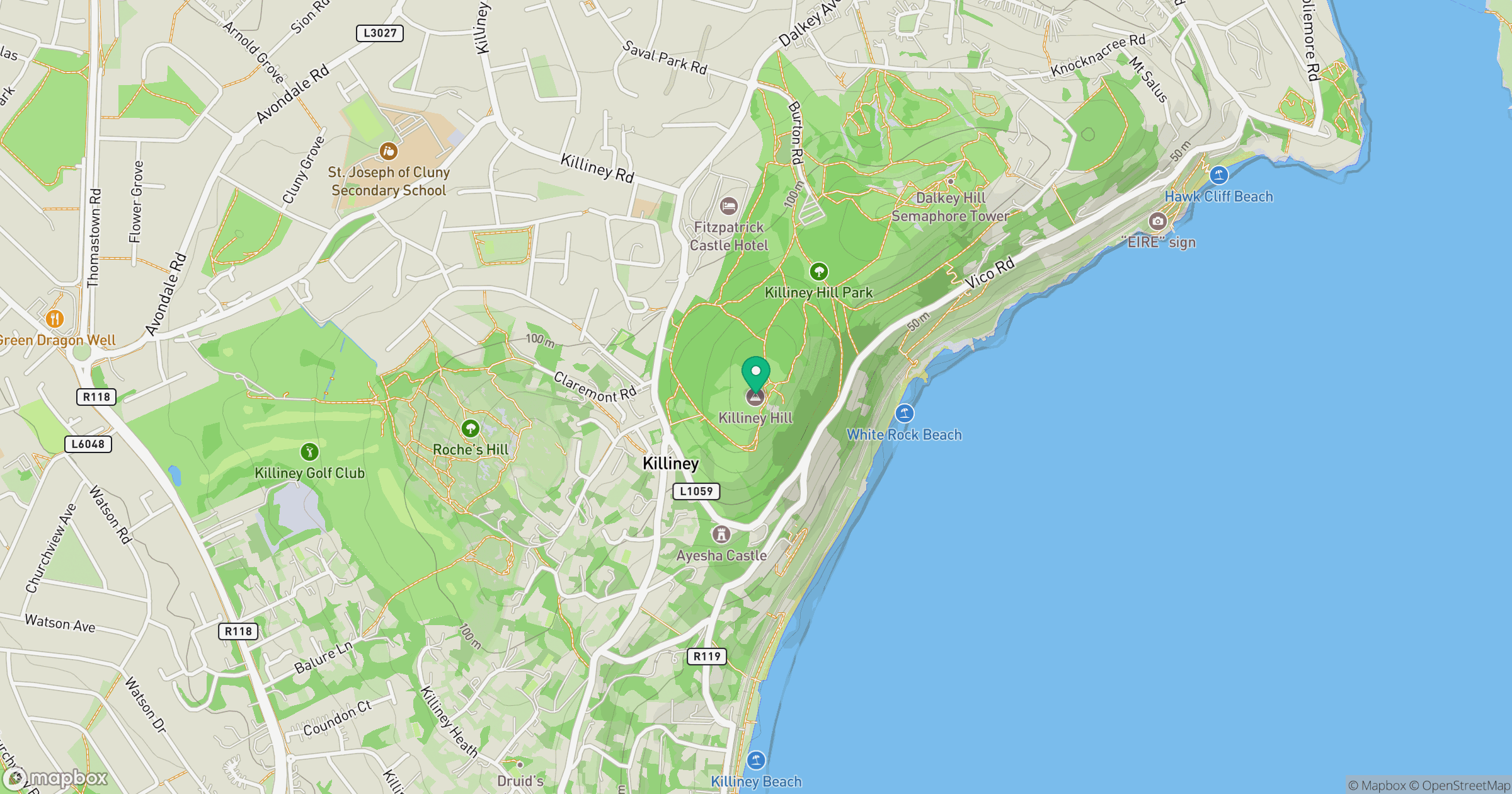 Killiney Hill location map