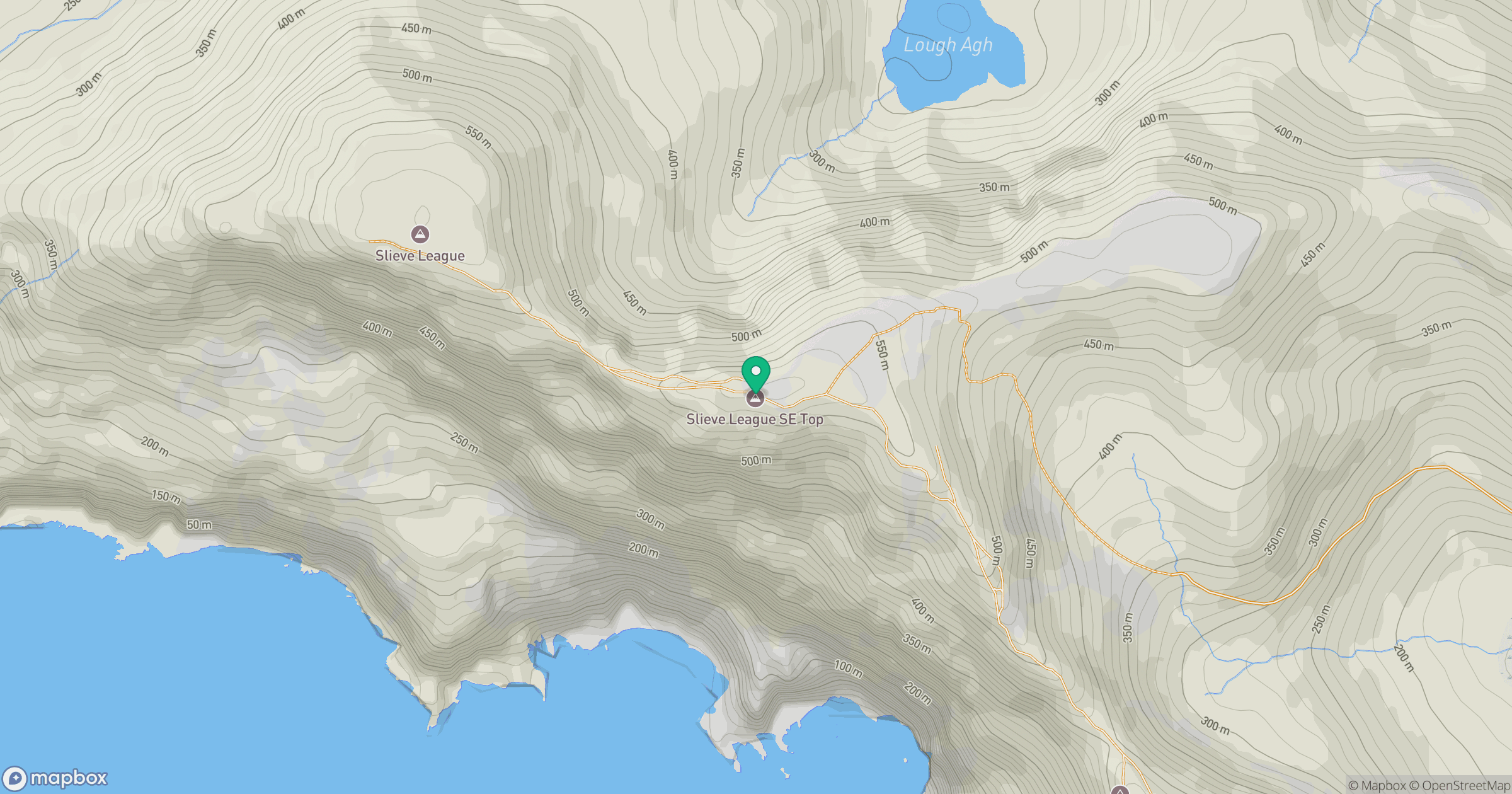 Slieve League SE Top location map