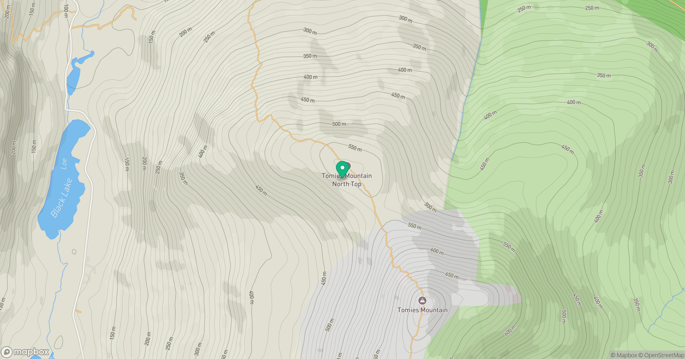Tomies Mountain North Top location map