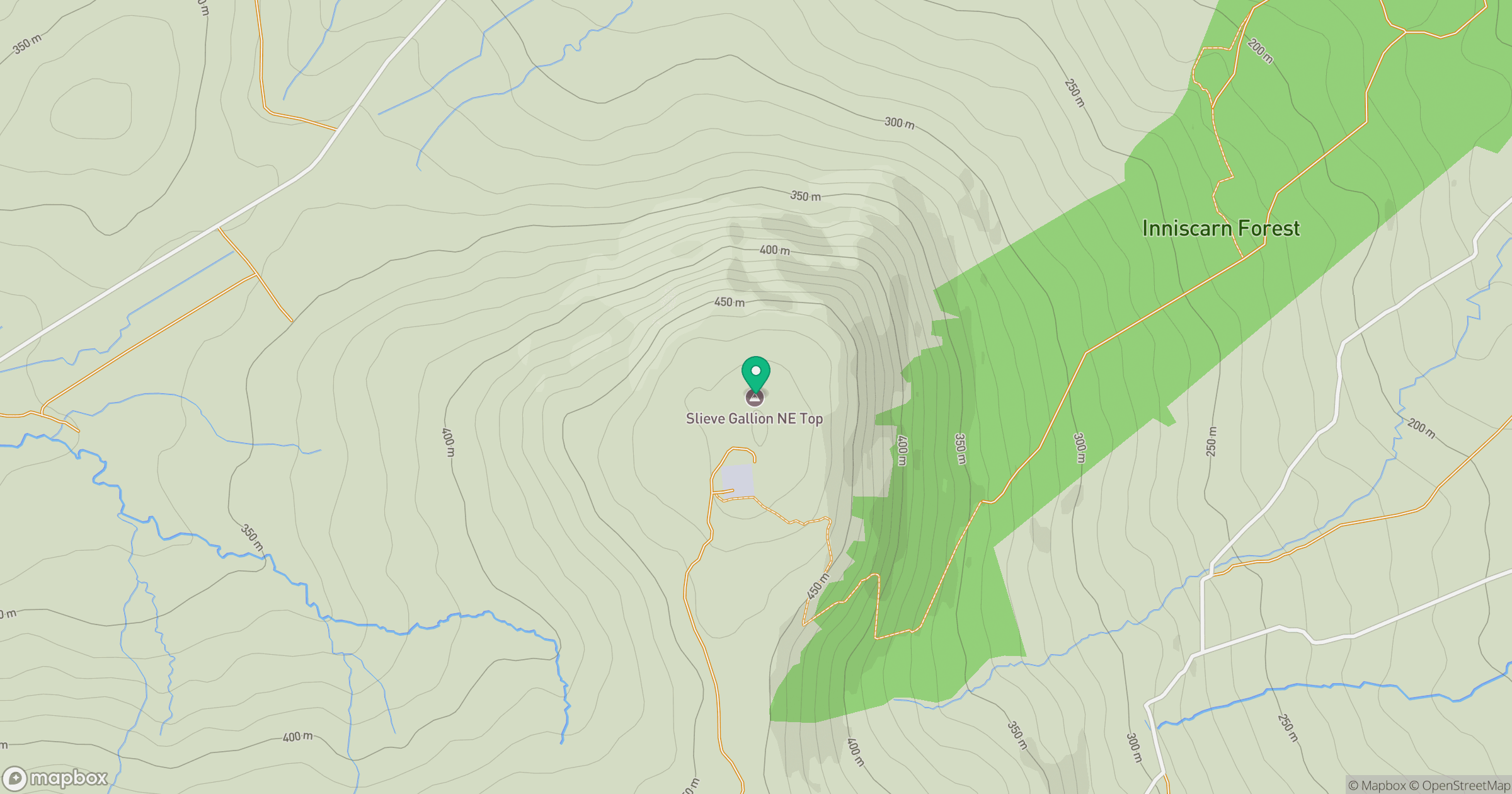 Slieve Gallion NE Top location map