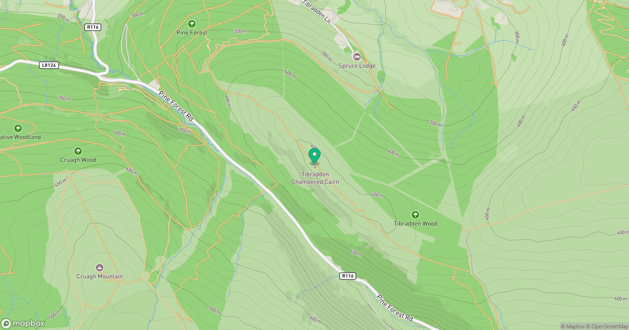 Tibradden Mountain [Sliabh Thigh Brodain] location map