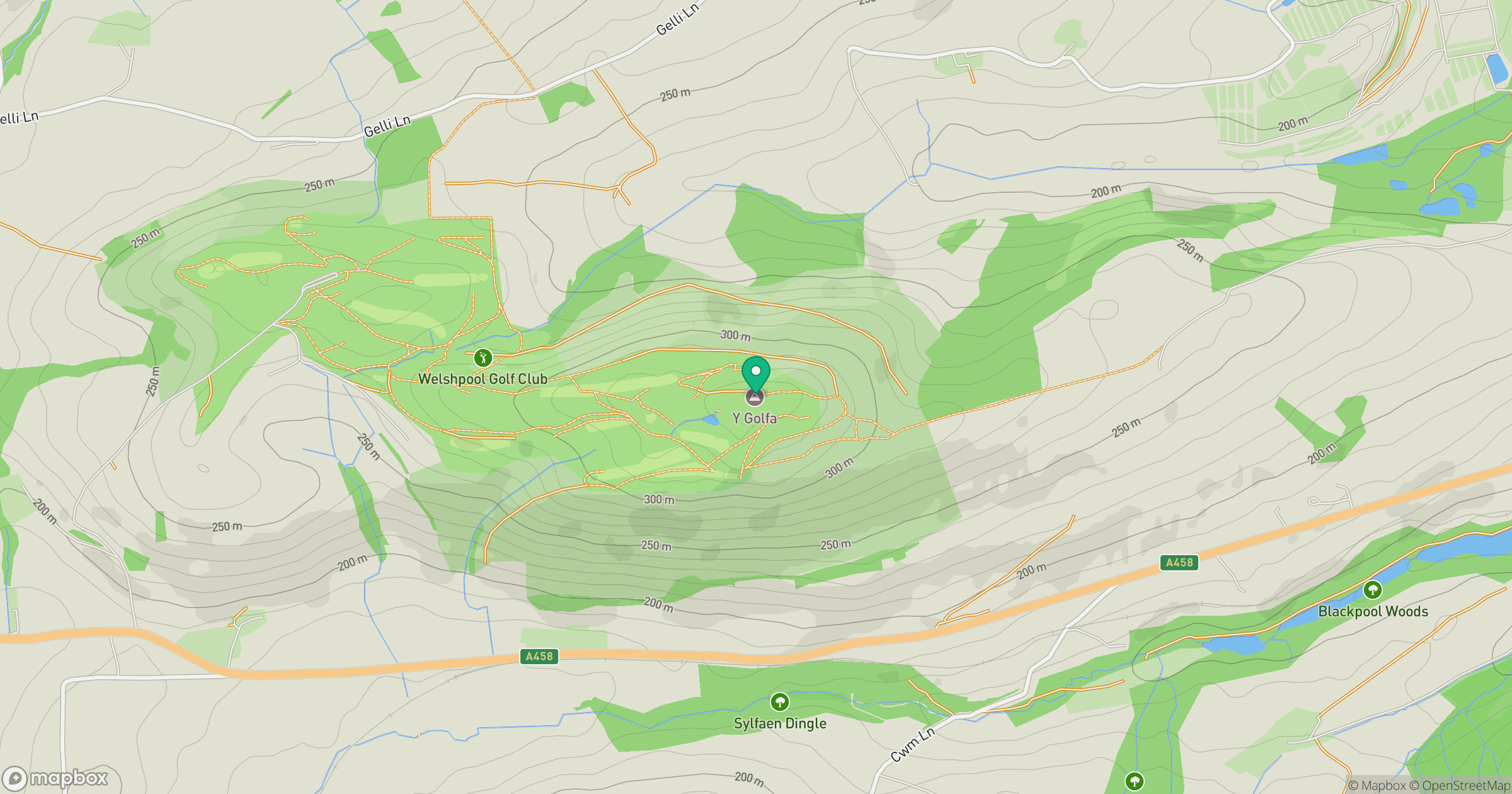 Y Golfa location map