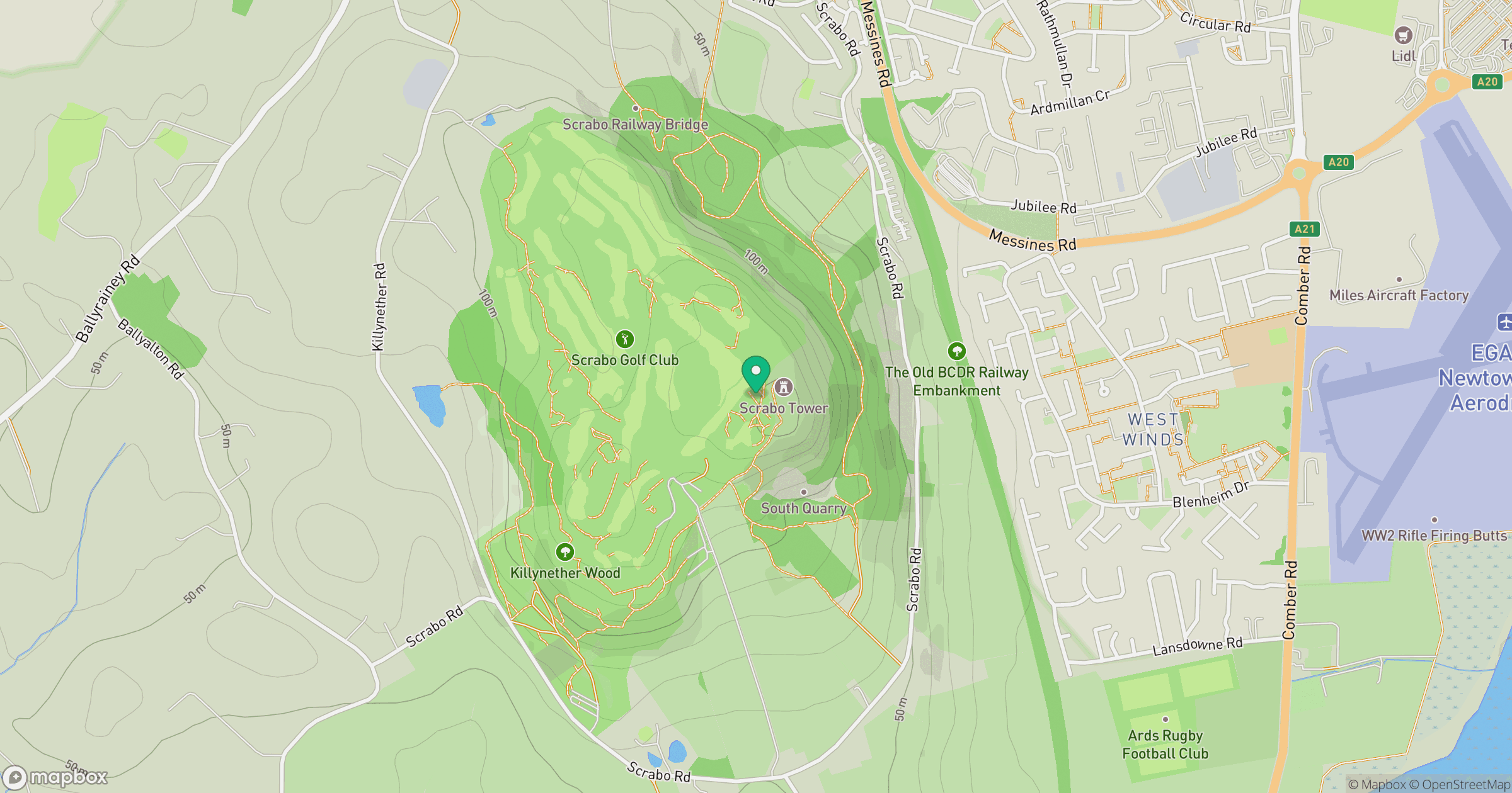 Scrabo Hill location map