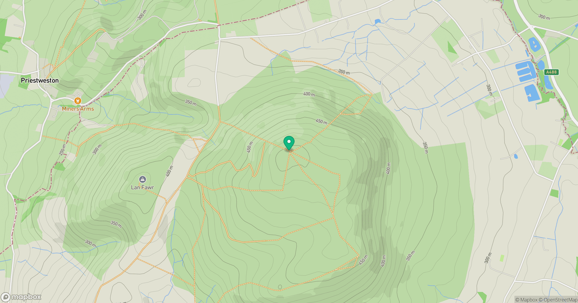 Corndon Hill location map