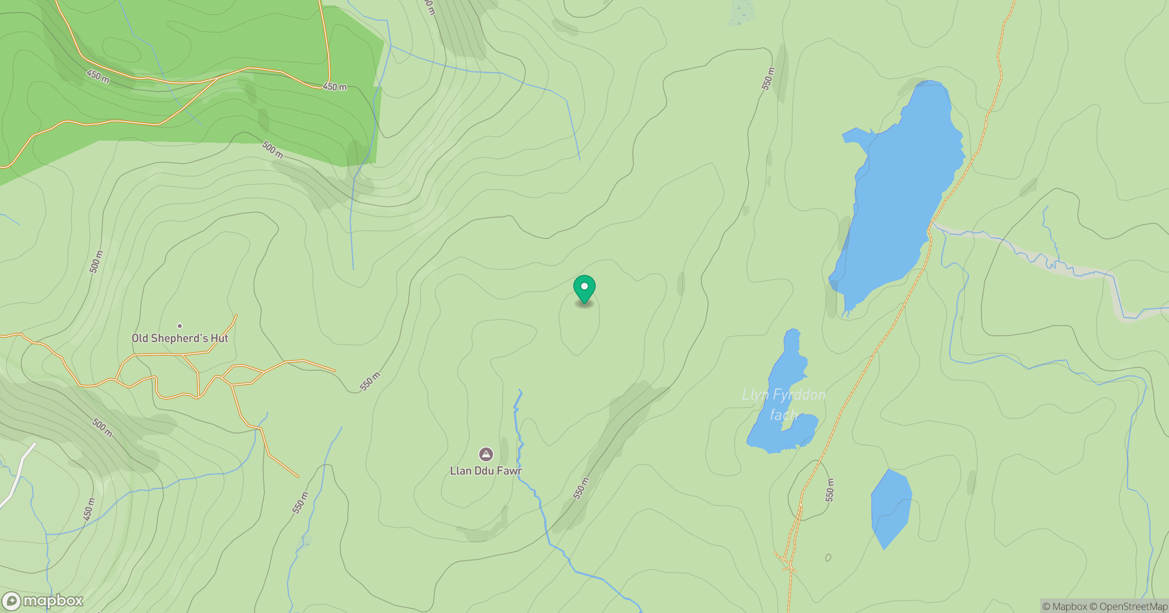 Llan Ddu Fawr [Waun Claerddu] location map