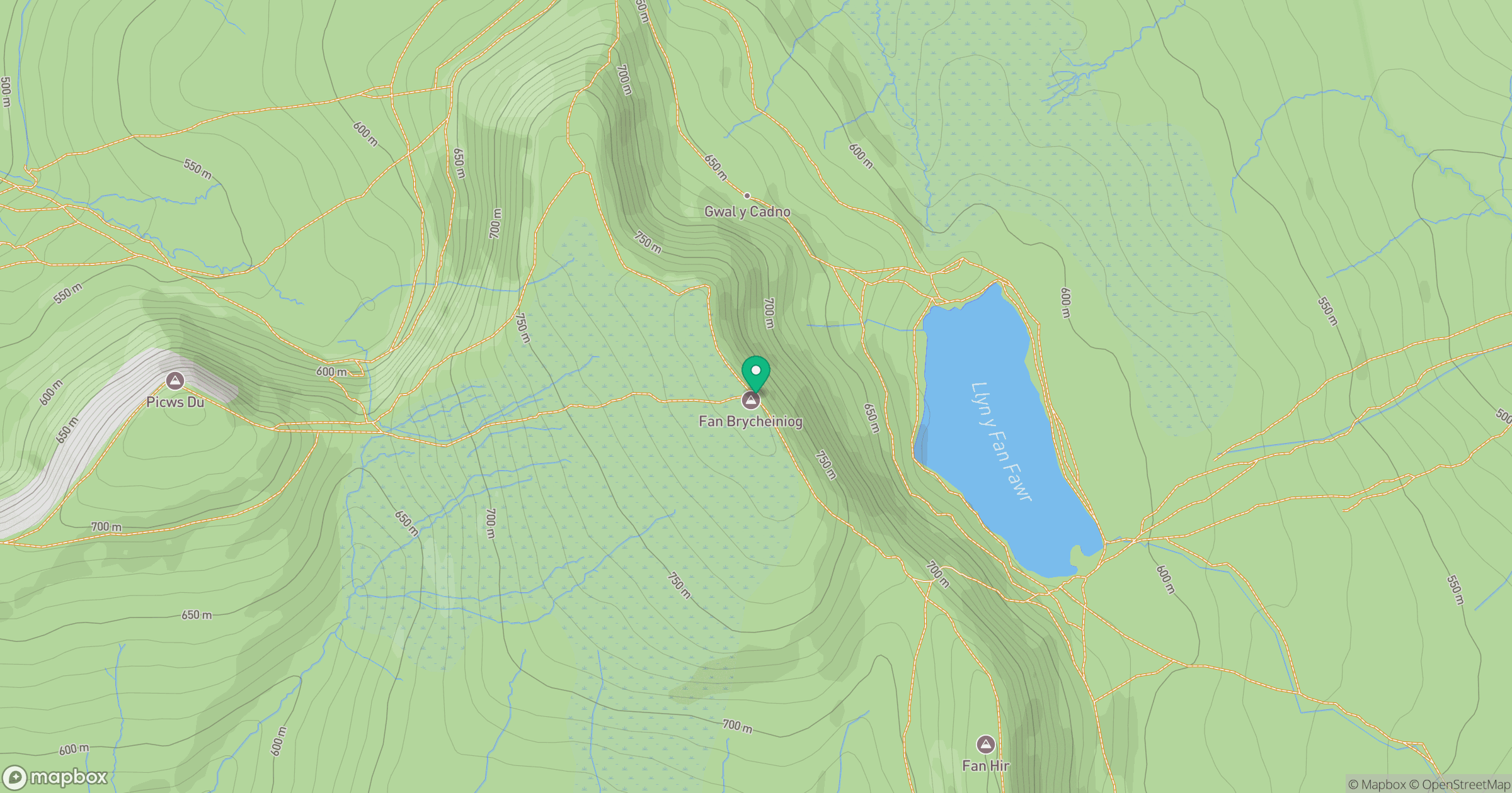 Fan Brycheiniog - Trig Point location map