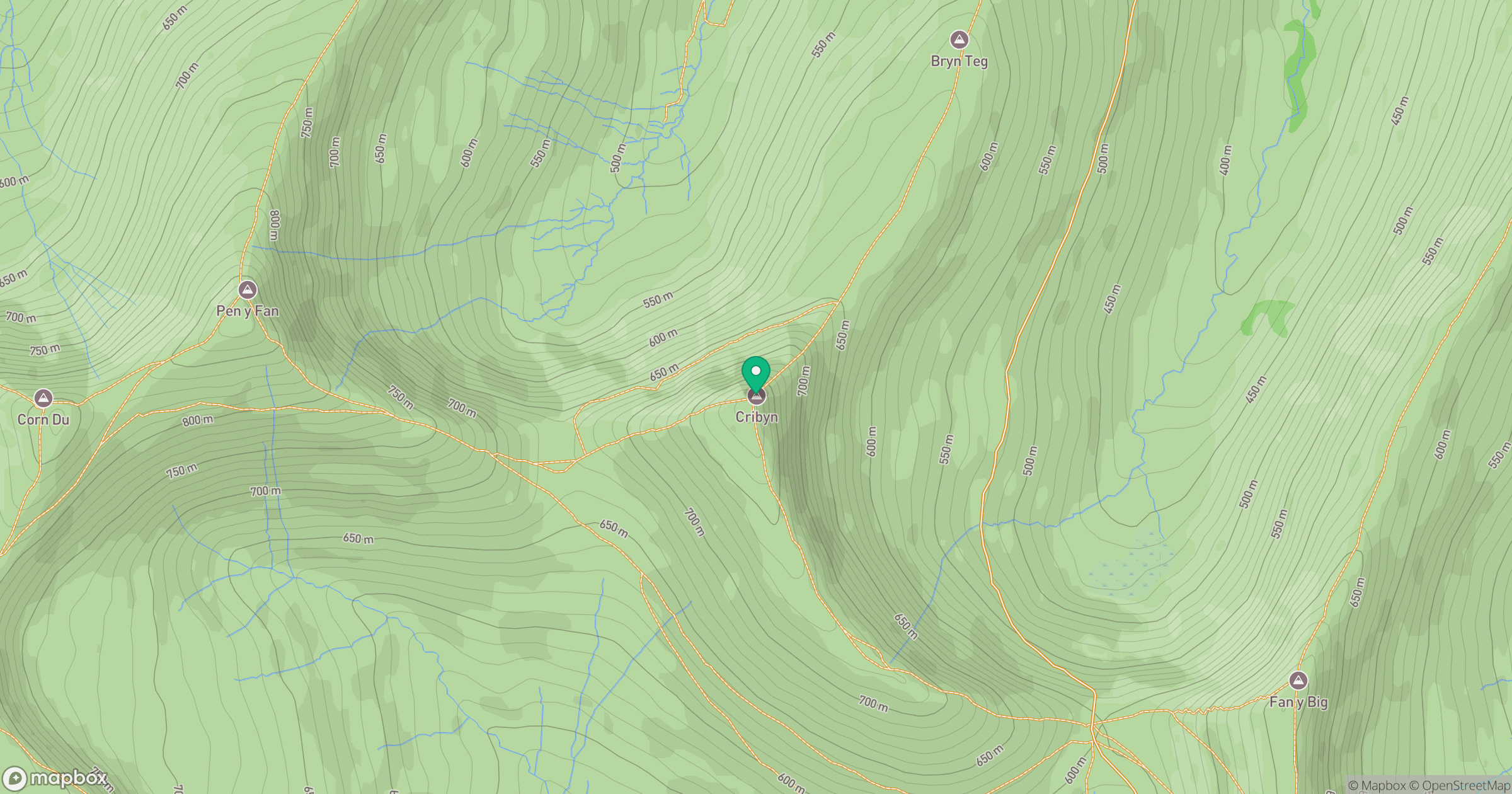 Cribyn location map