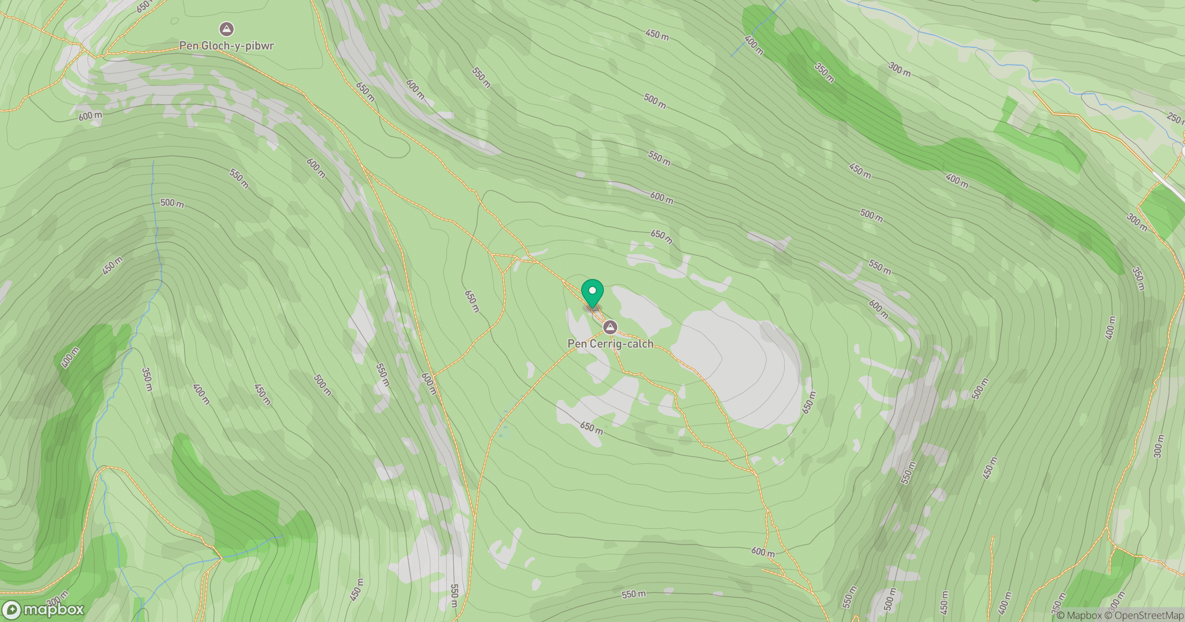 Pen Cerrig-calch location map