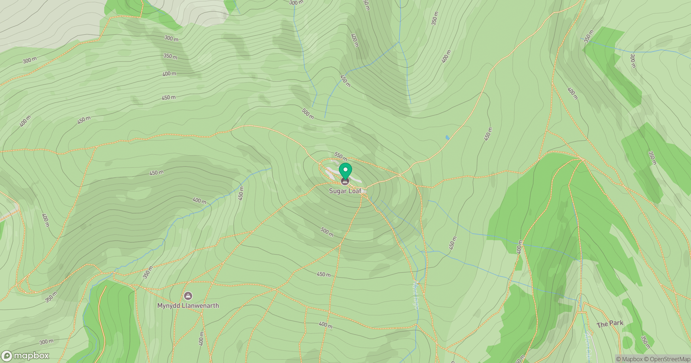 Sugar Loaf [Y Fal] location map