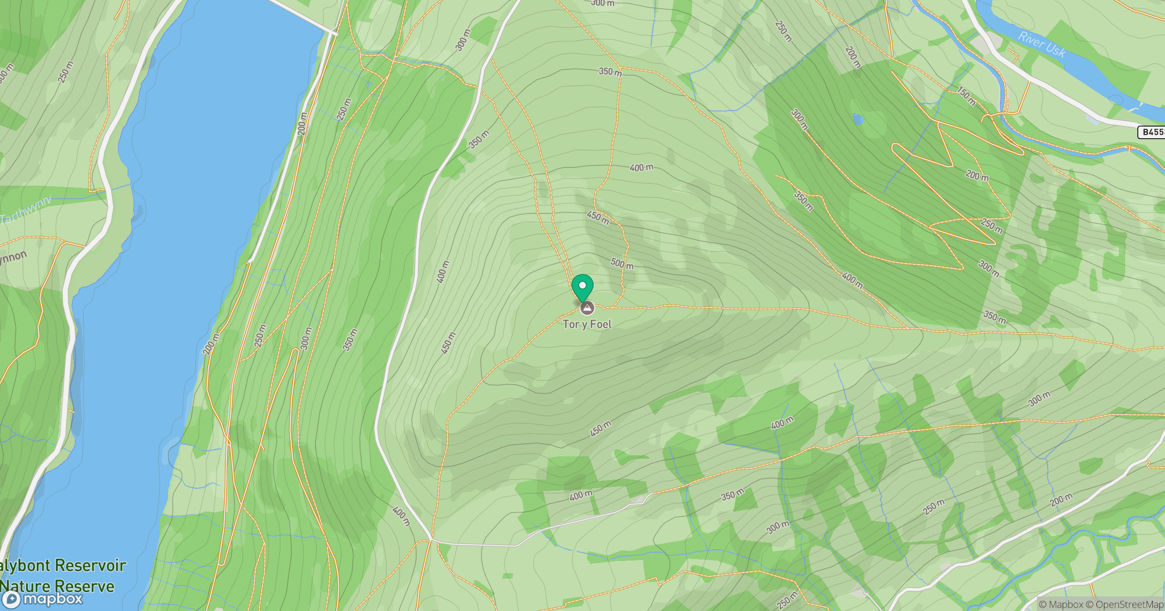 Tor y Foel location map