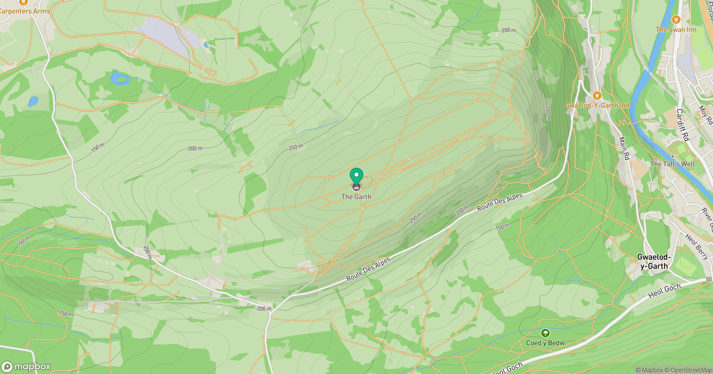 Garth Hill location map