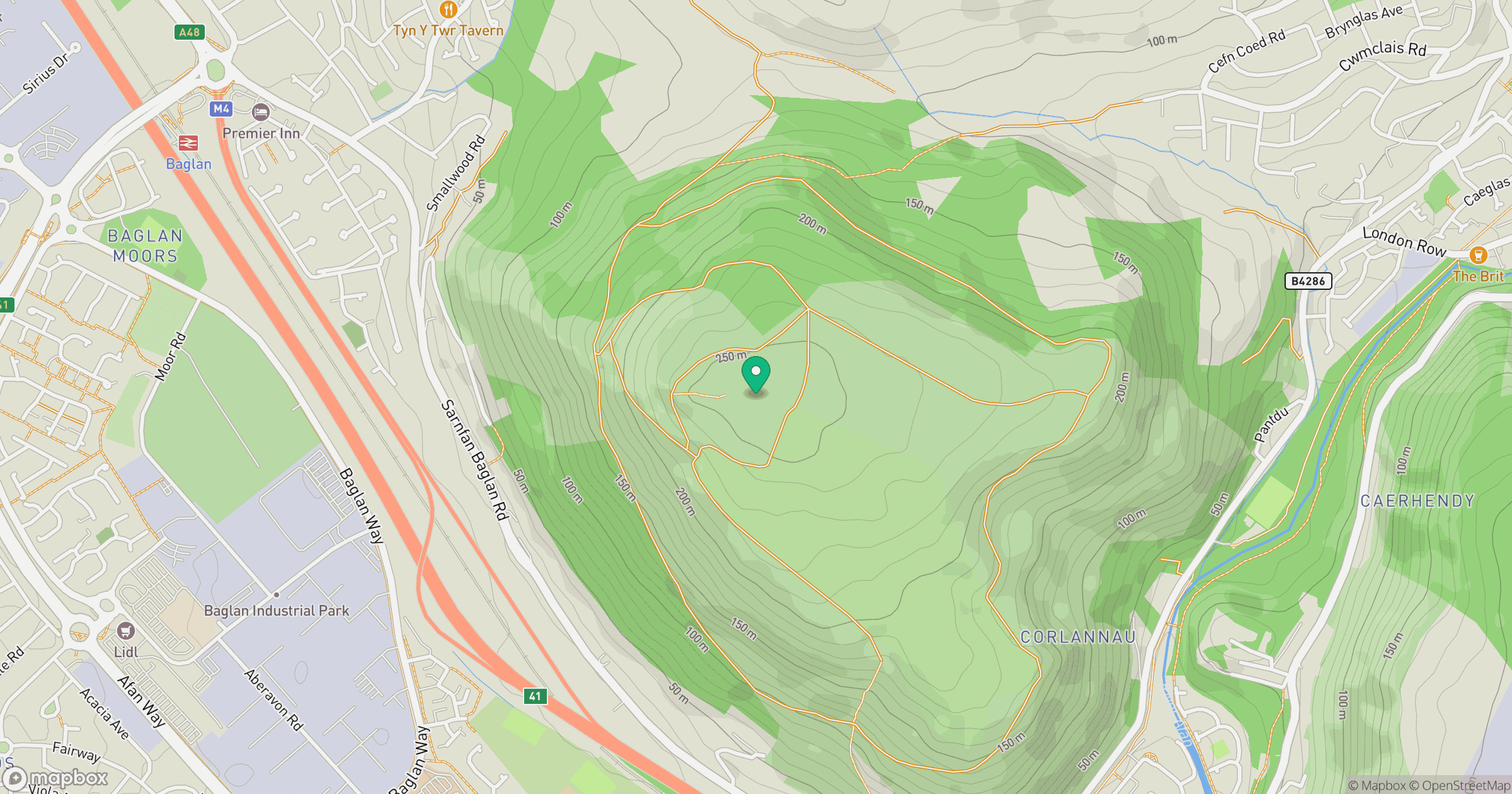 Mynydd Dinas location map