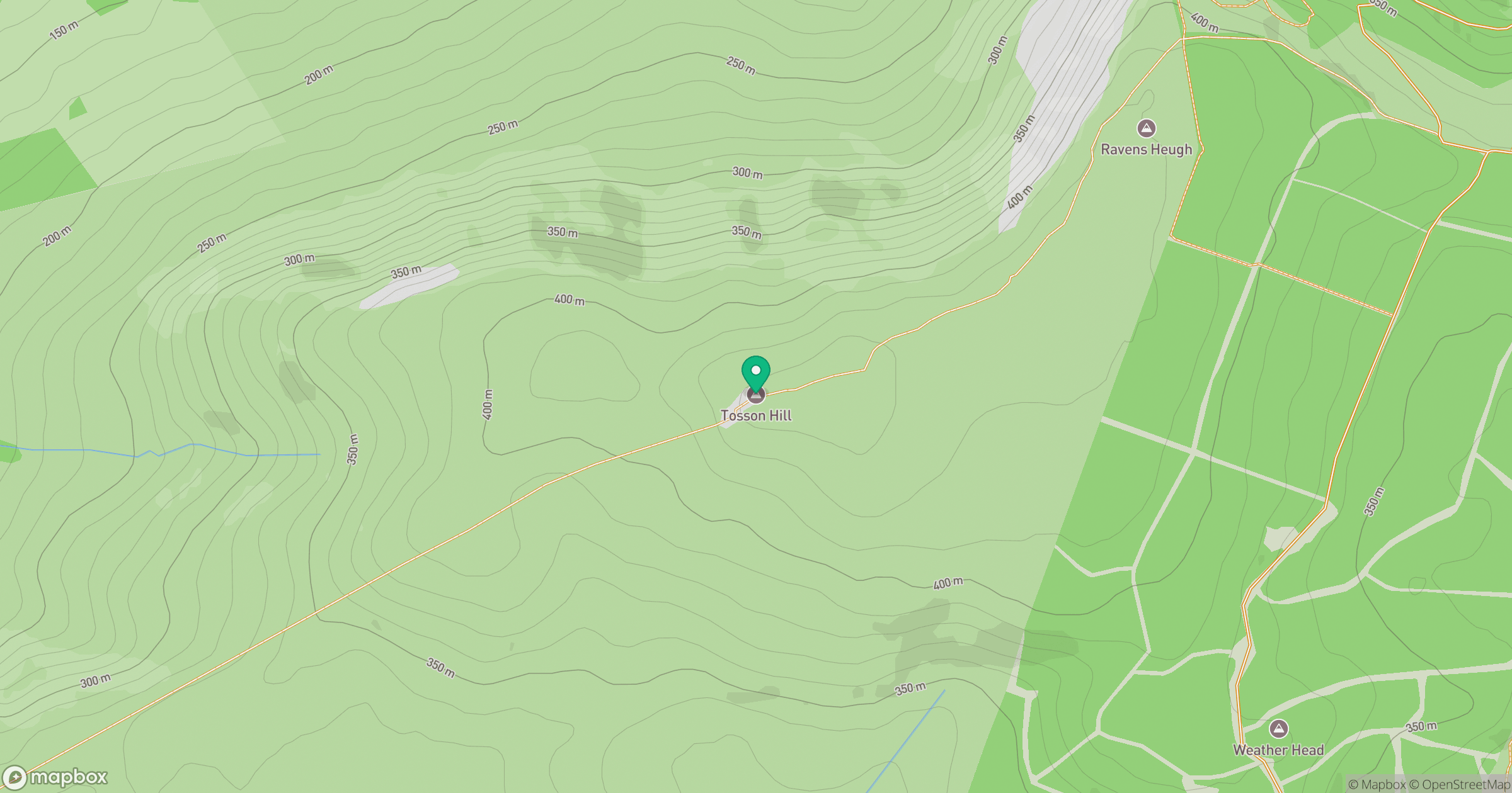 Tosson Hill location map