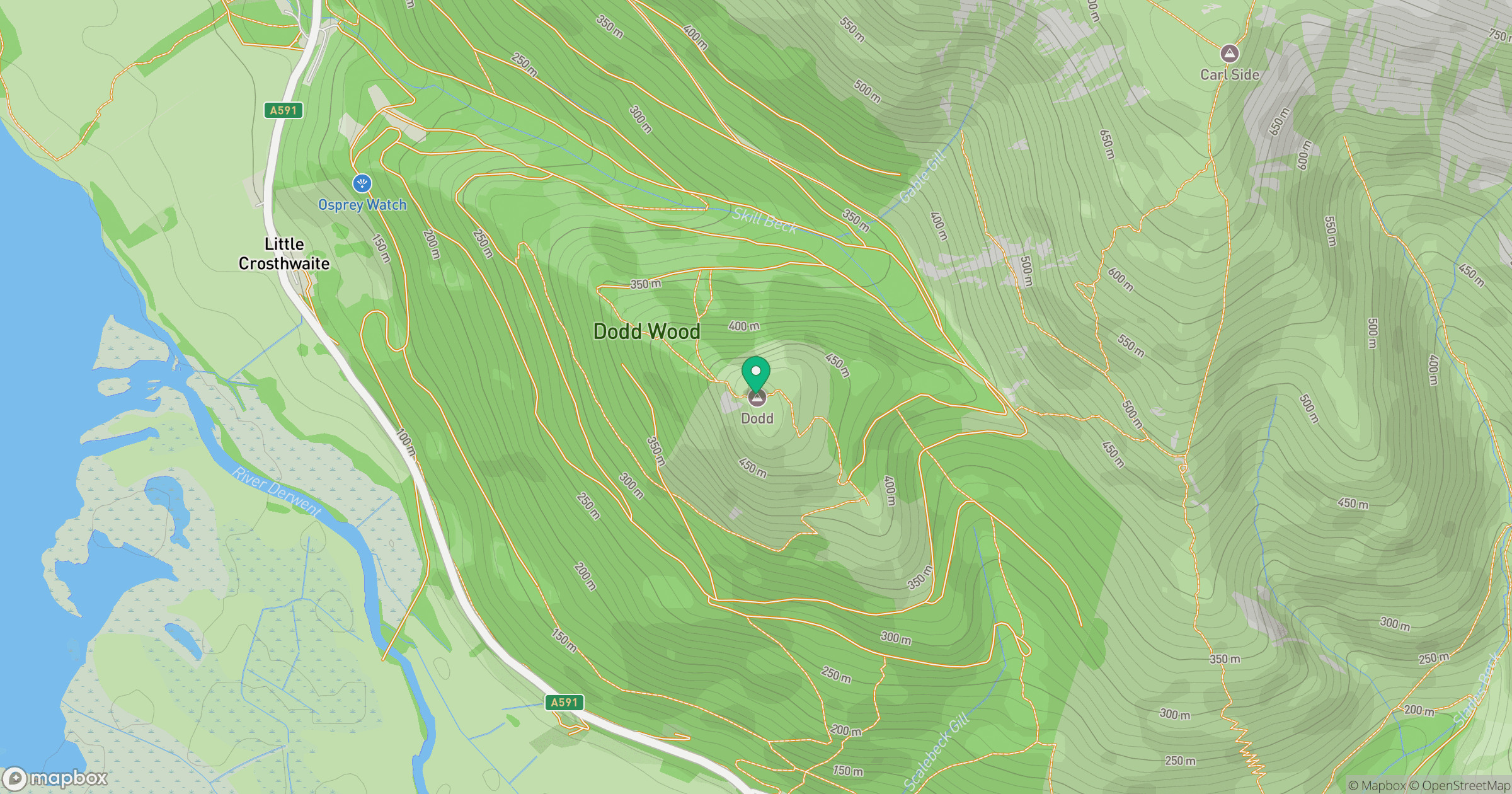 Dodd (Skiddaw) location map