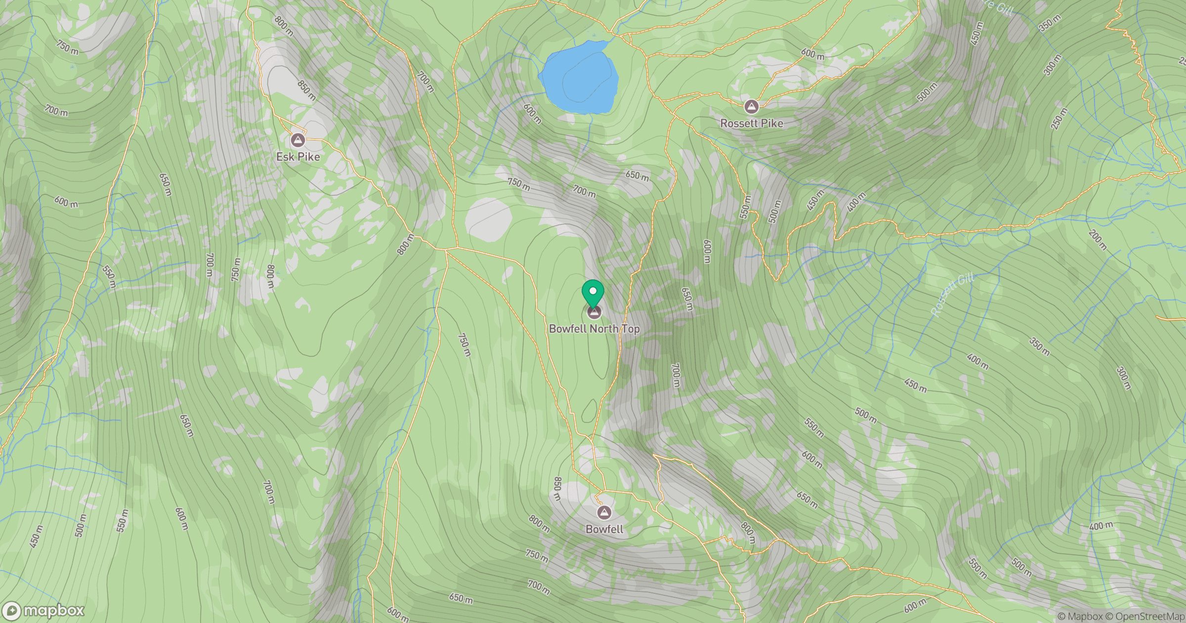 Bowfell North Top location map