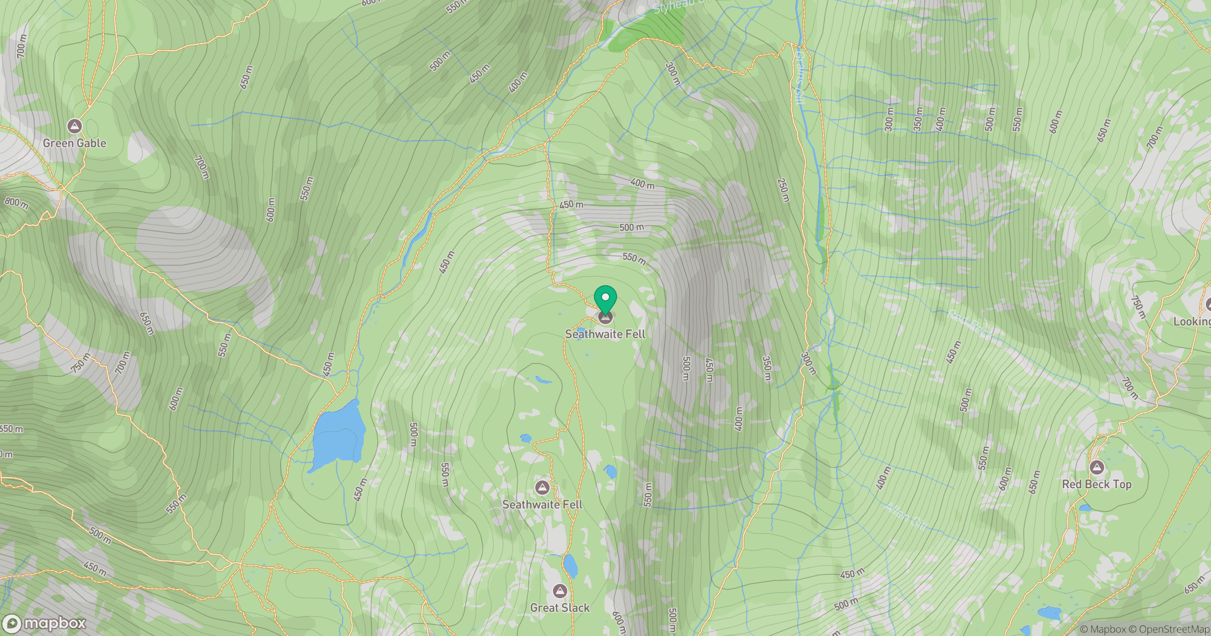Seathwaite Fell (Wainwright summit) location map