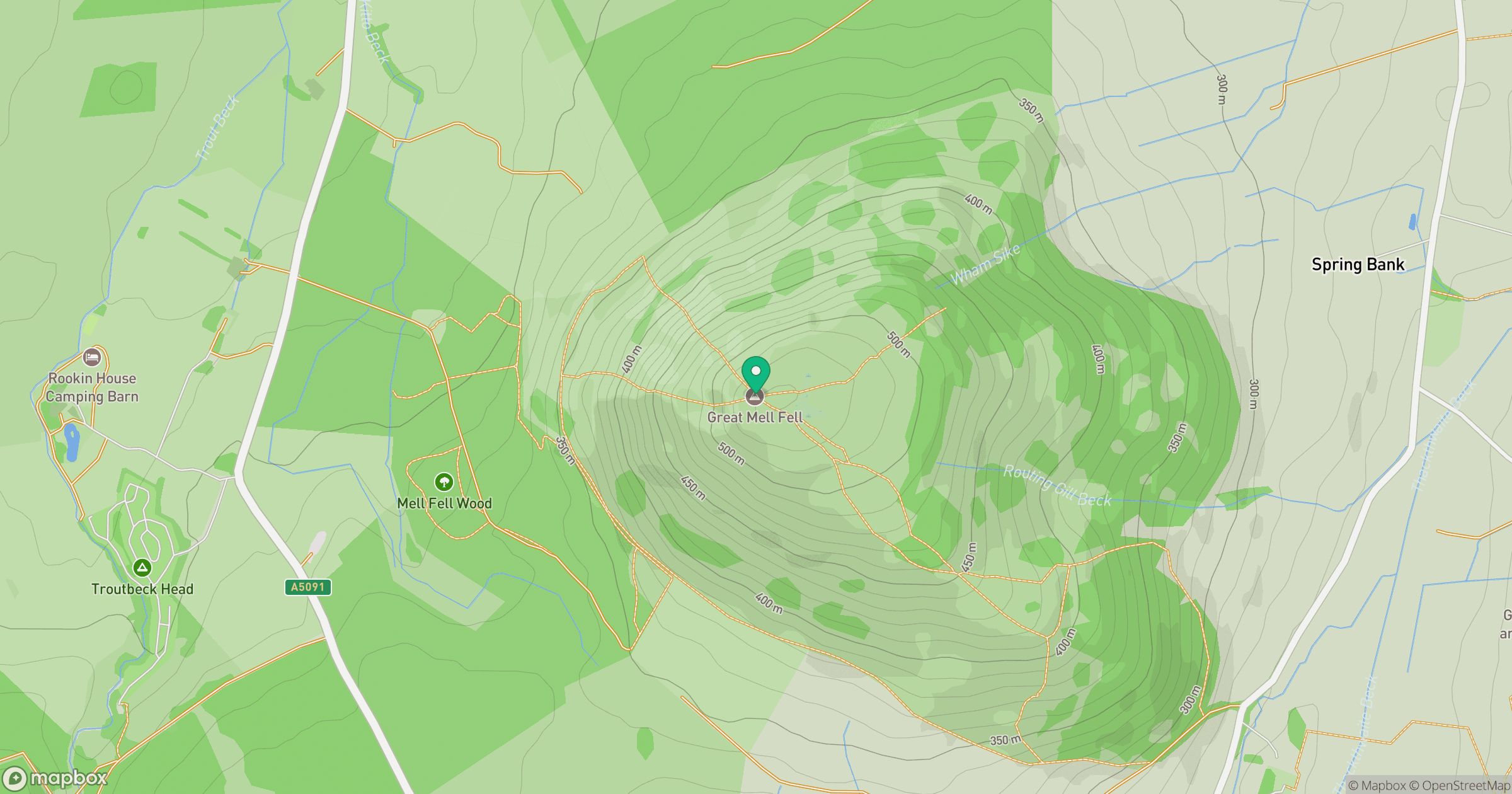Great Mell Fell location map