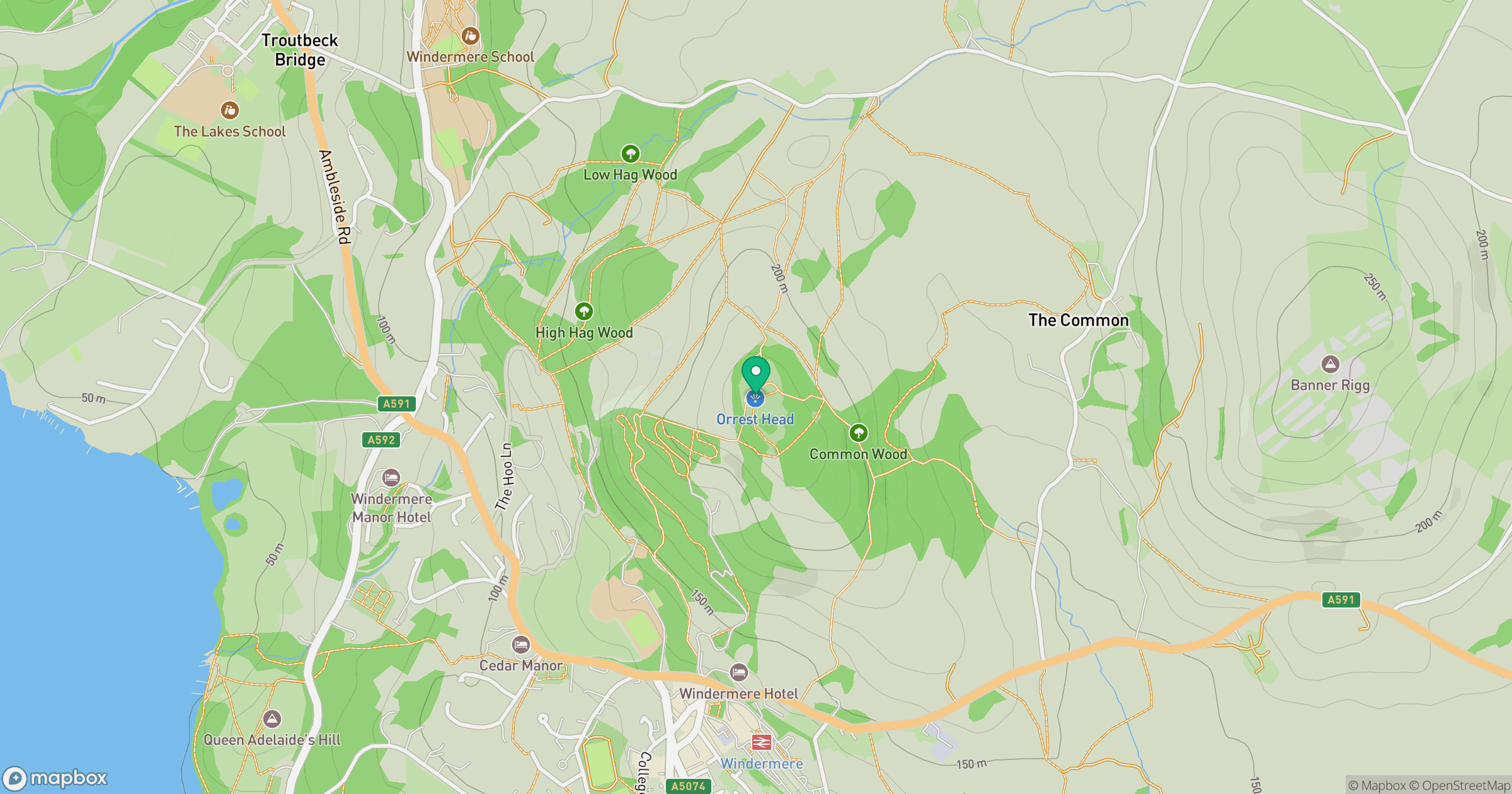 Orrest Head location map