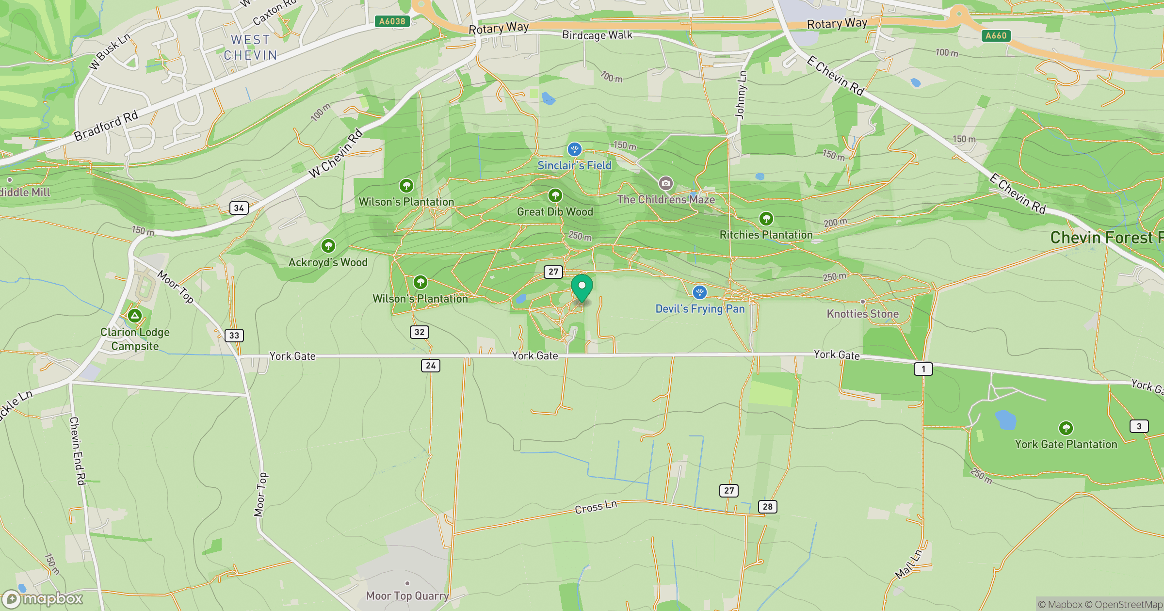 The Chevin location map