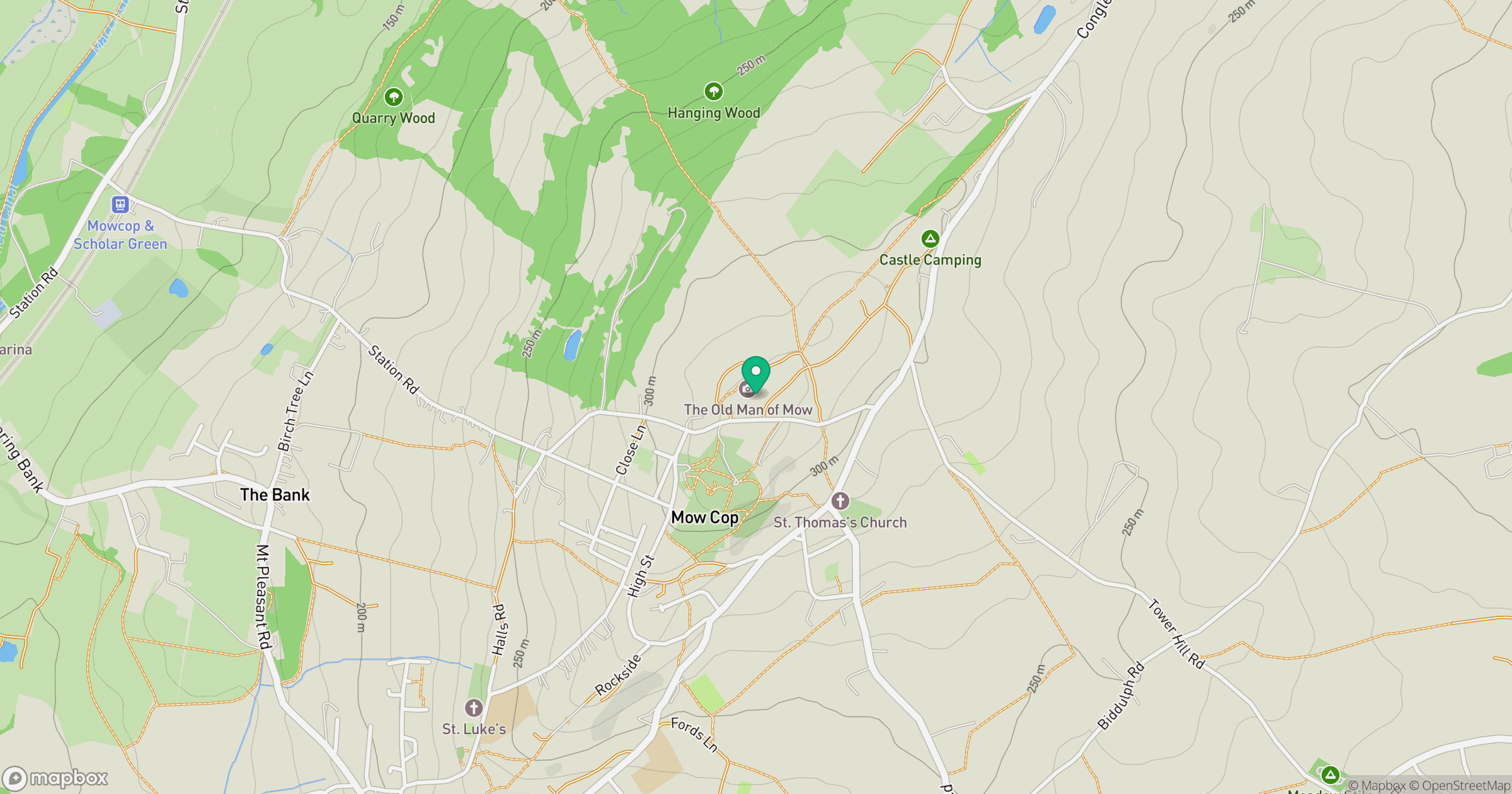 Mow Cop - Trig Point location map