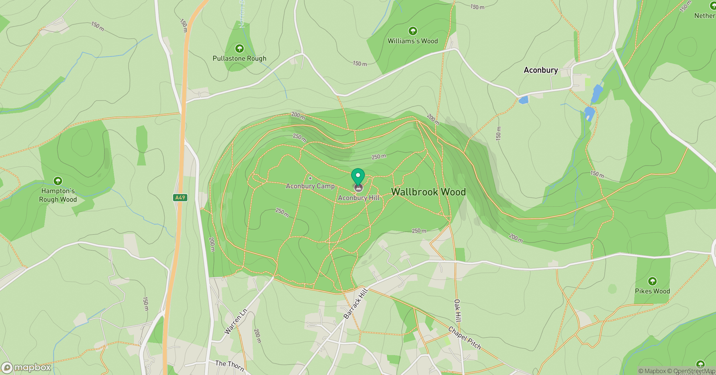 Aconbury Hill location map
