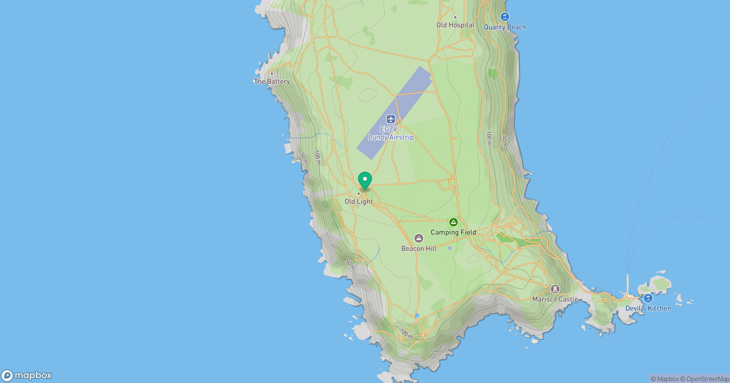 Beacon Hill (Lundy) location map