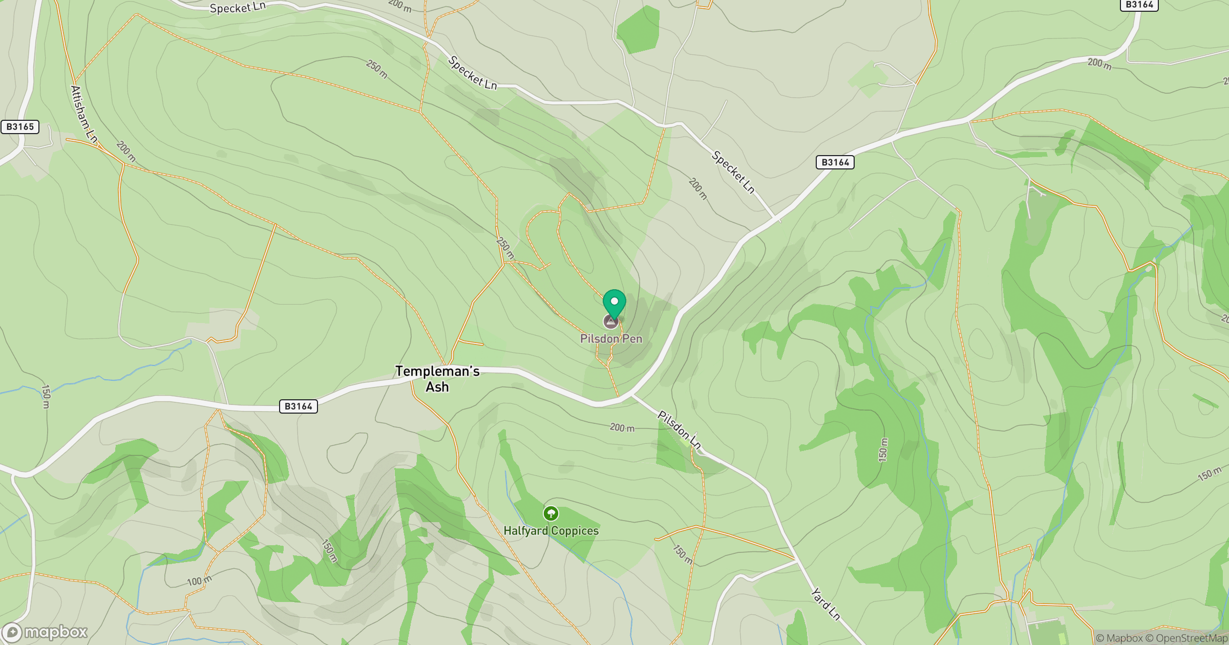 Pilsdon Pen location map