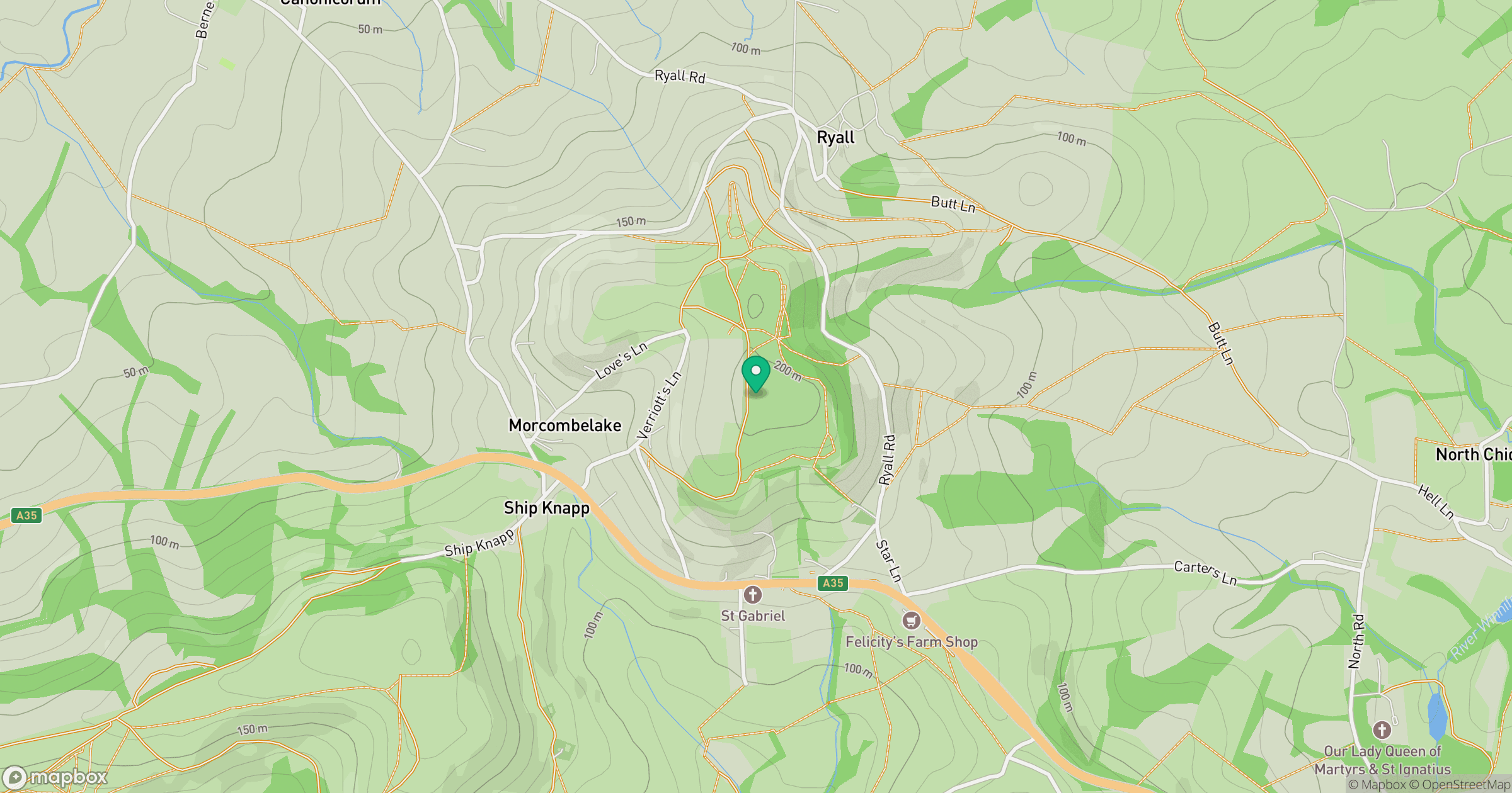 Hardown Hill location map