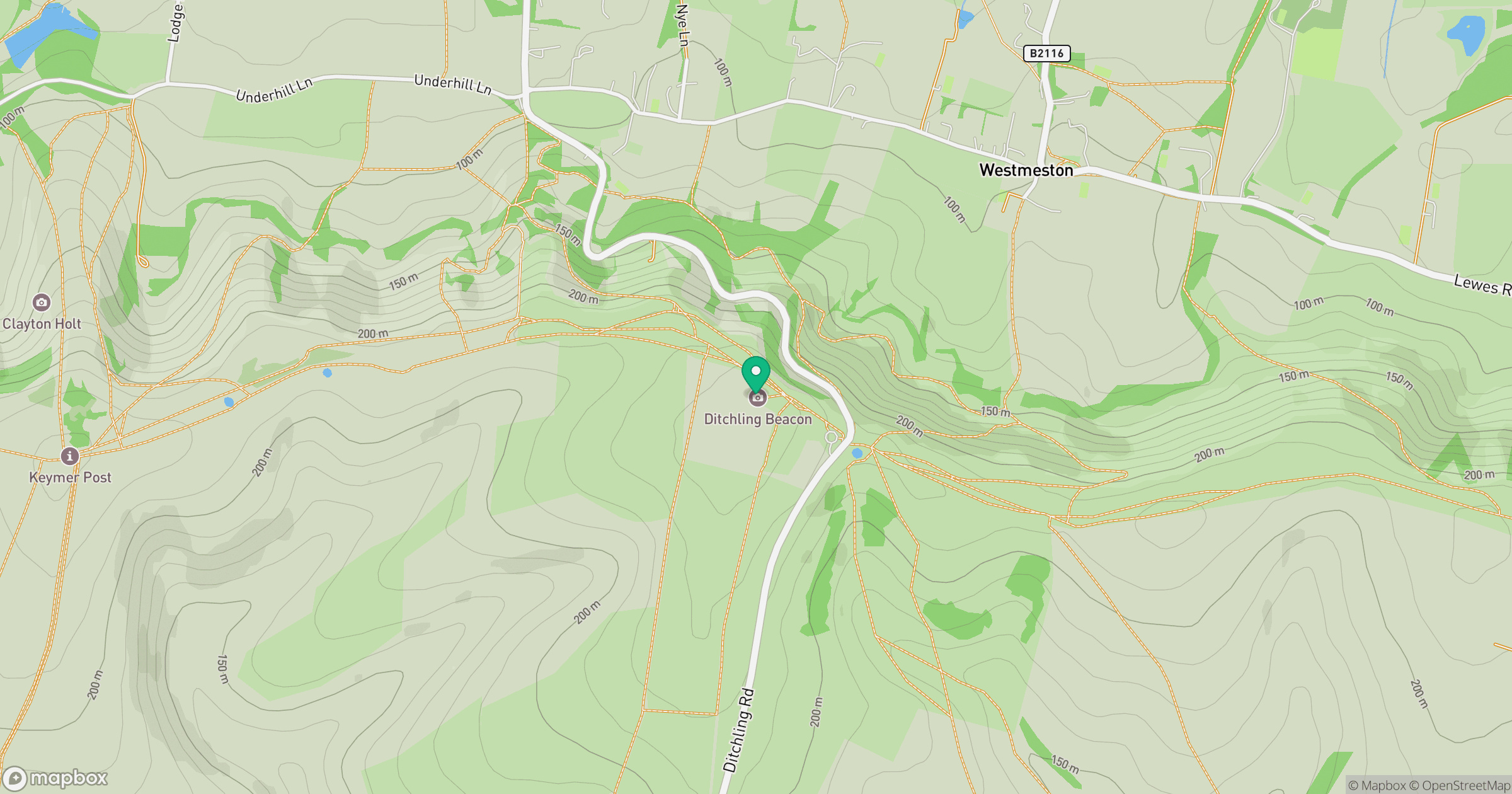 Ditchling Beacon location map